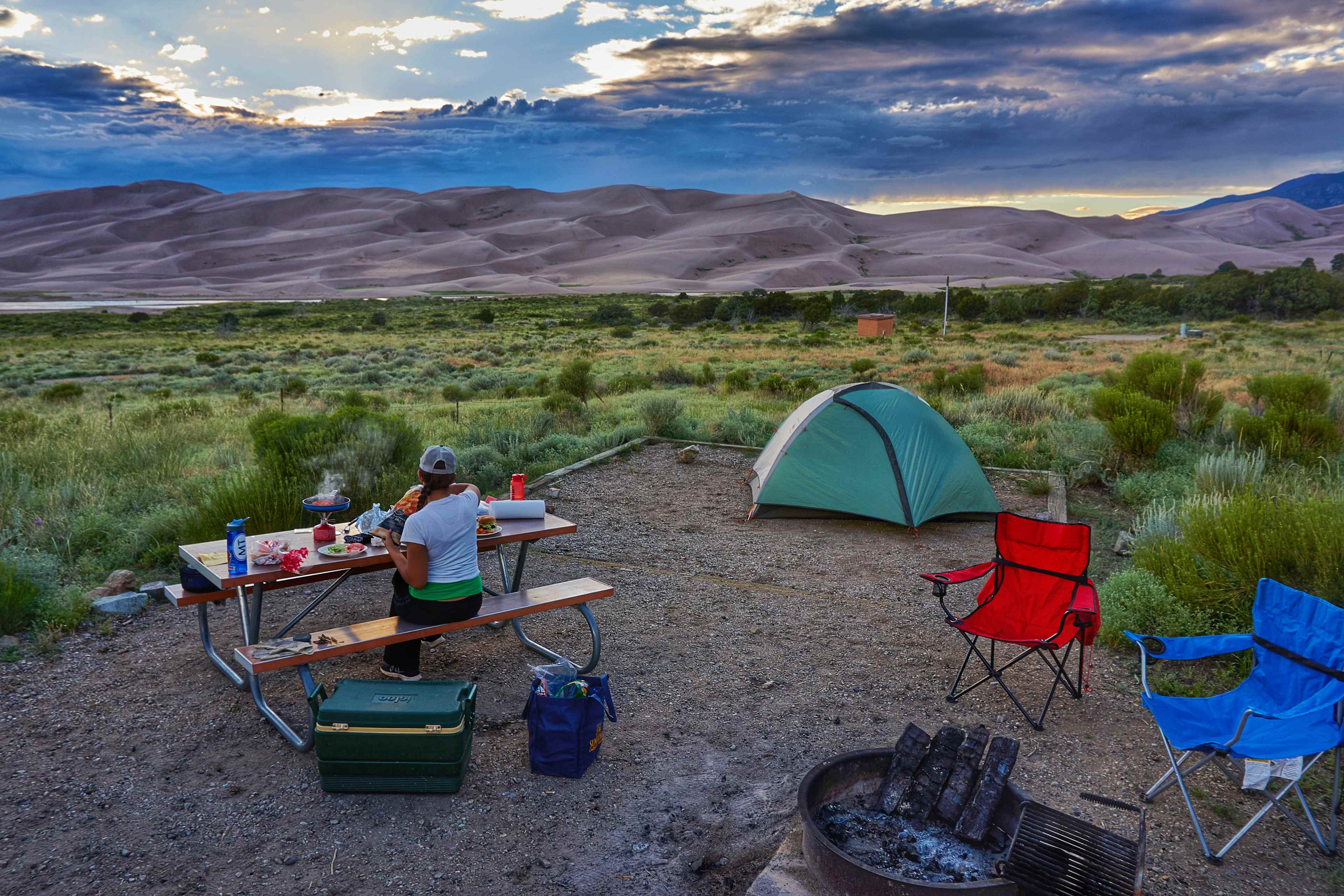 If you want unimpeded views of the dunes, look for sites on the west side of the loop. The only downside is most of these sites don't have trees for shade, so bring a canopy if you don't want to bake!
