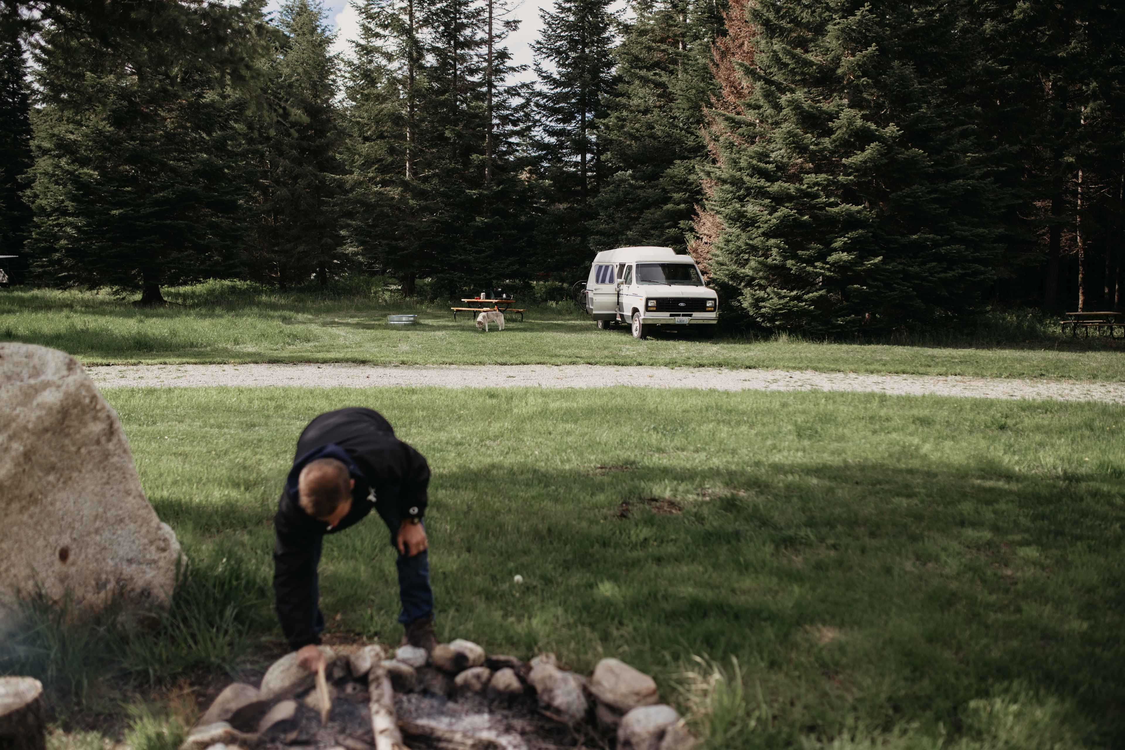 The view of our site from the fire pit. 