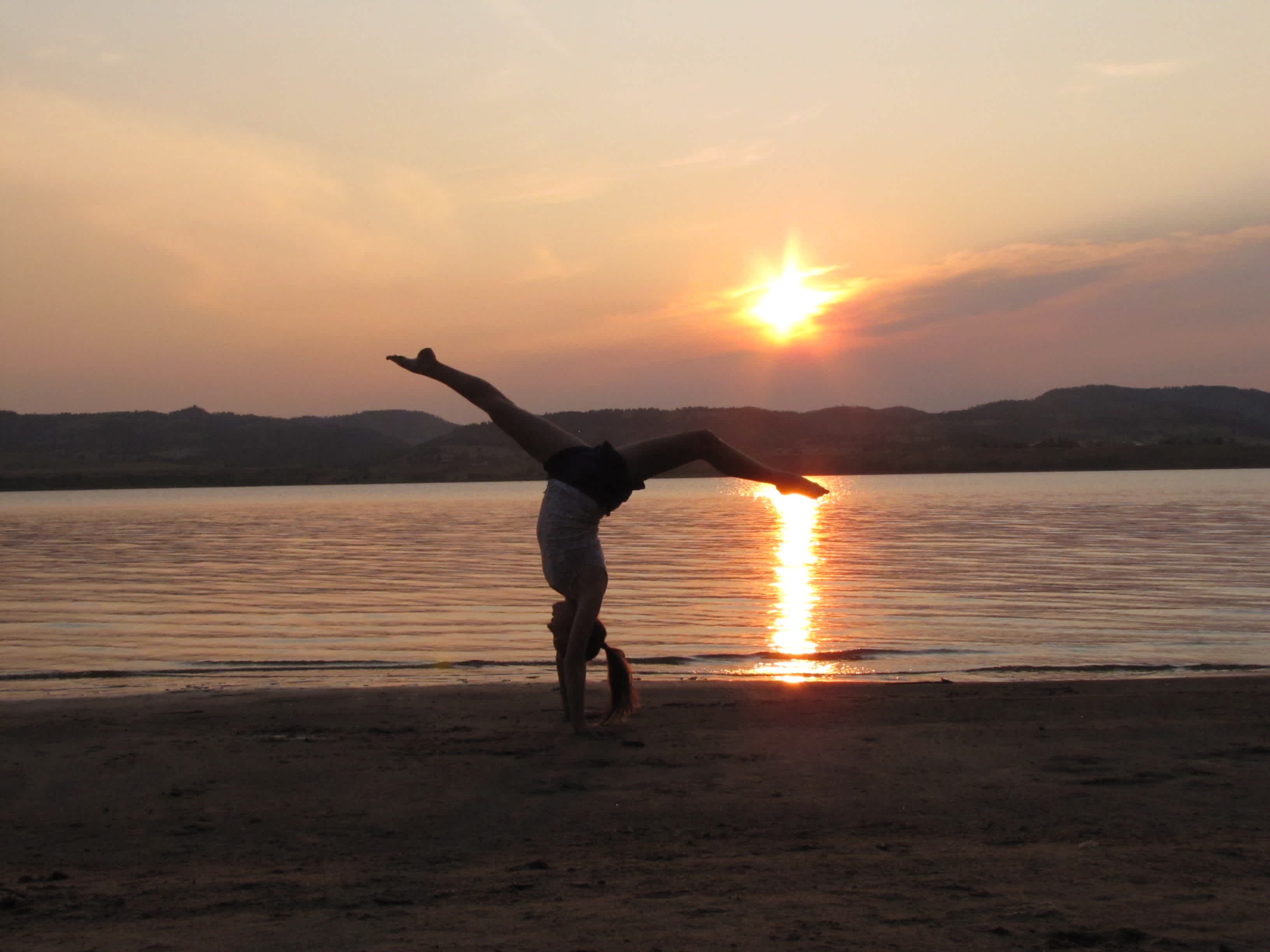 Sunset on the beach at cascade campground