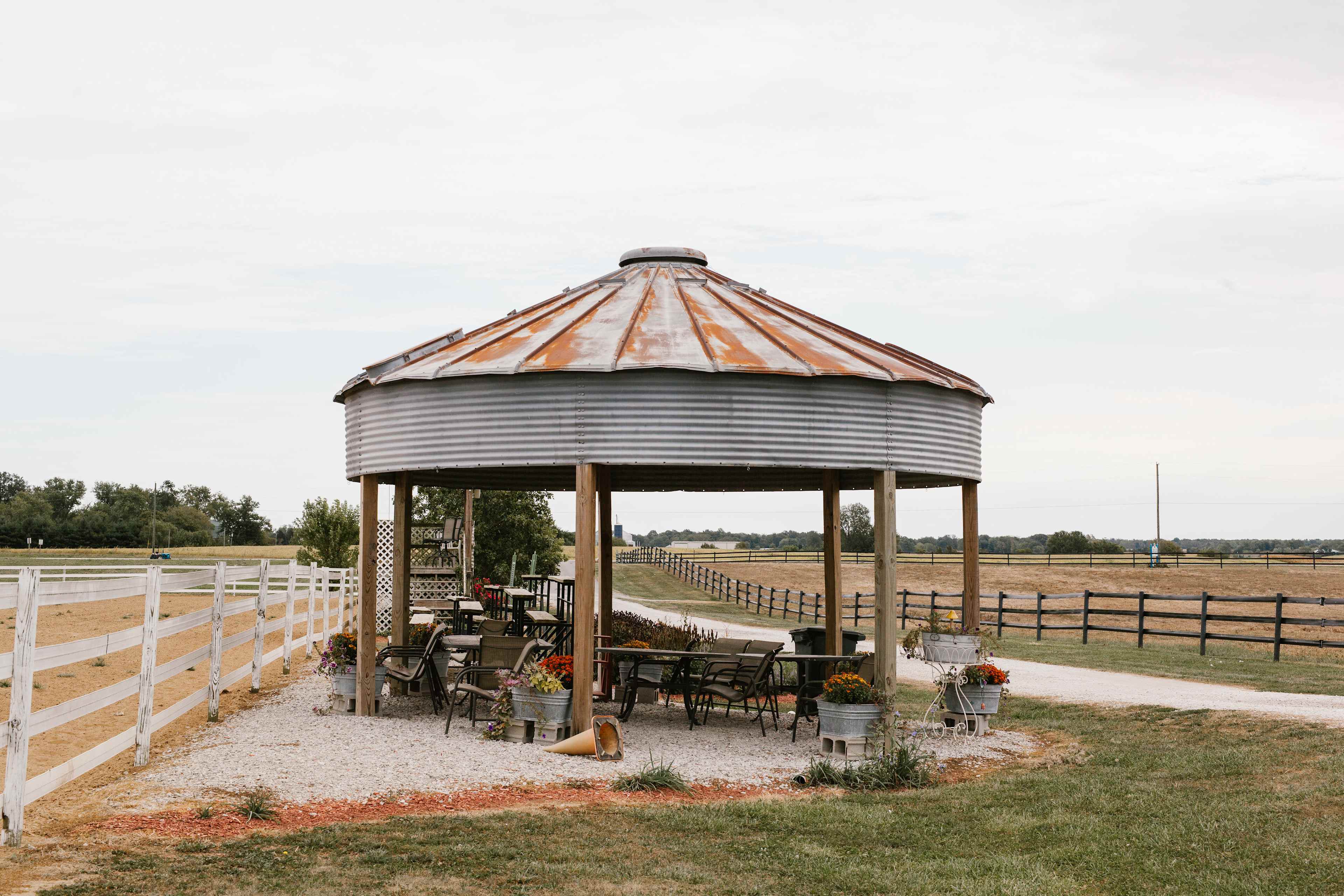 Relax at many spaces on the property!