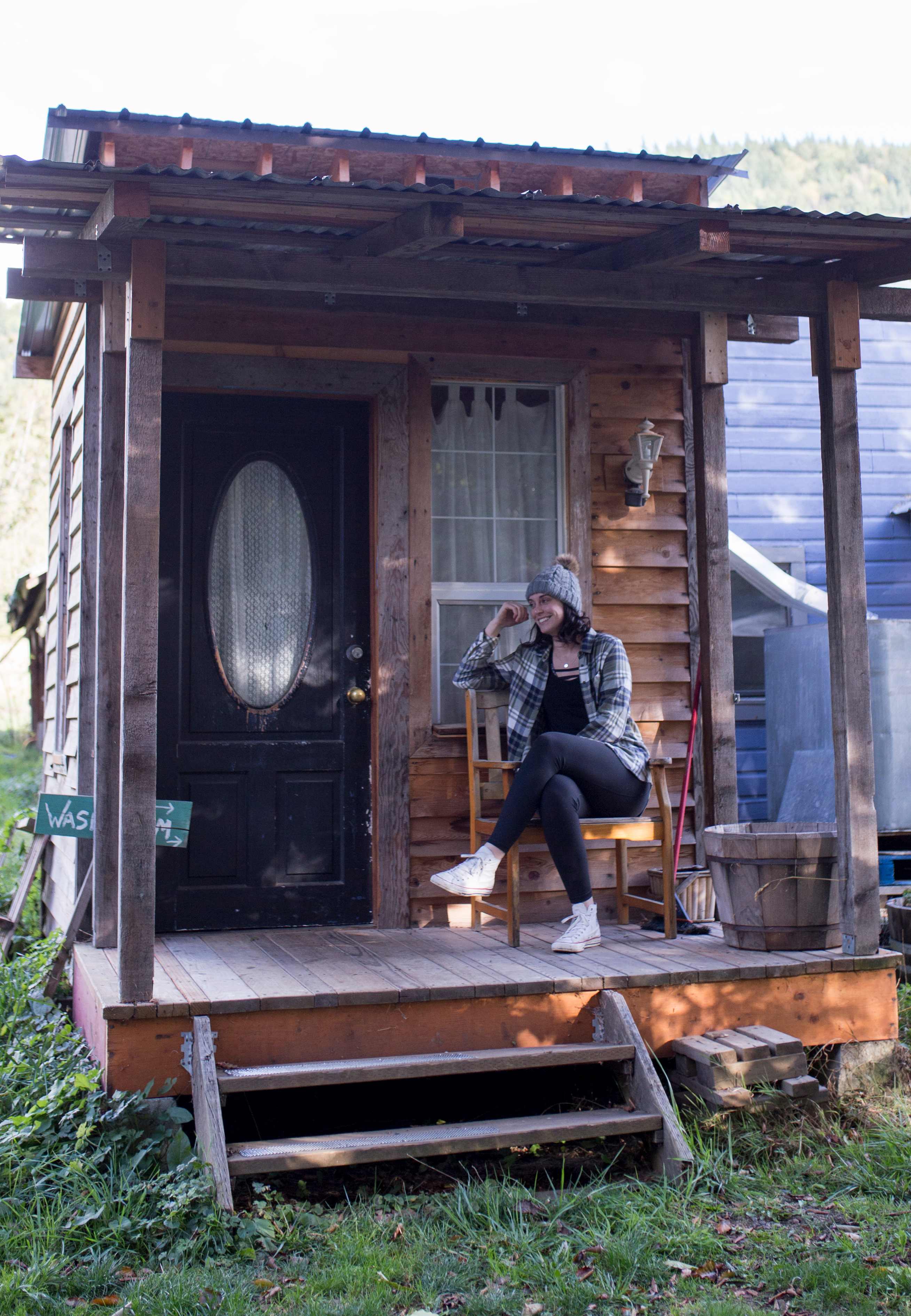 The exterior of the bathroom.