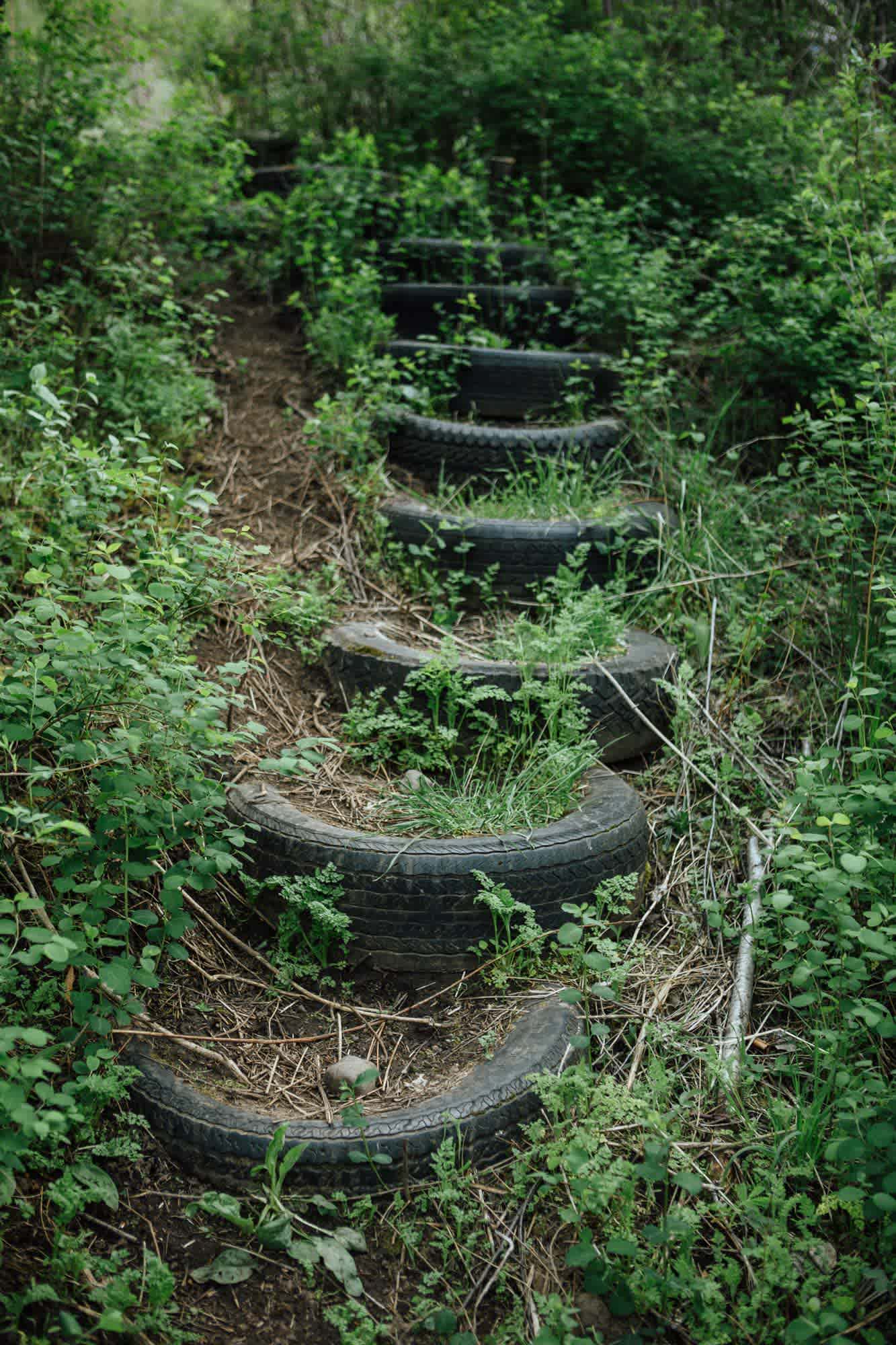 A thoughtfully created path to the campsite