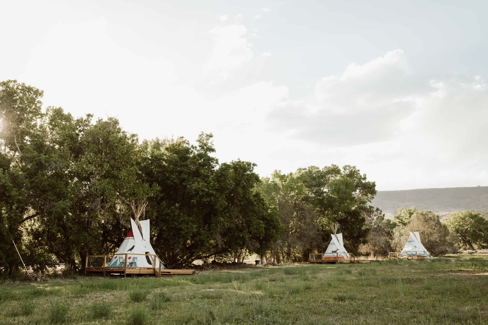 Lots of space between tipis for privacy.