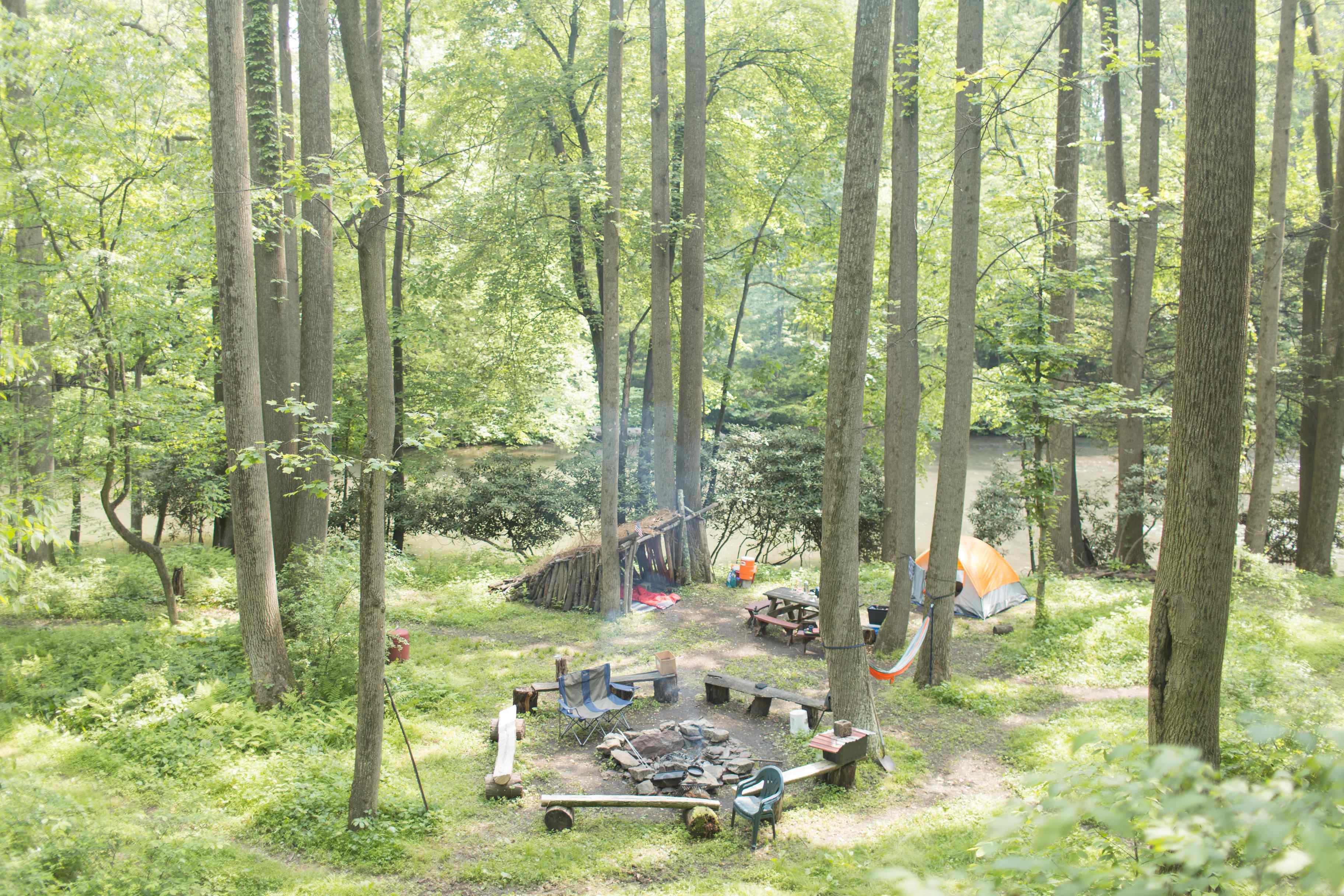 The view of site 1 from the top of the path.