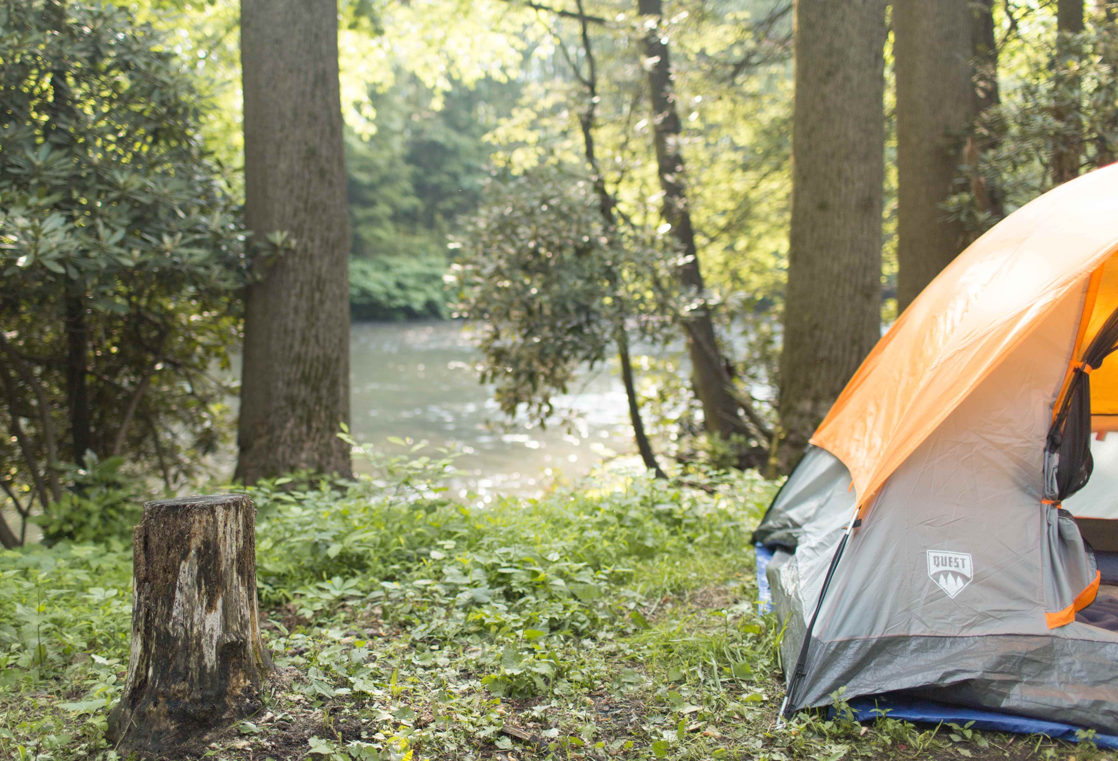 The Little Schuylkill River runs right behind camping sites 1 and 2.