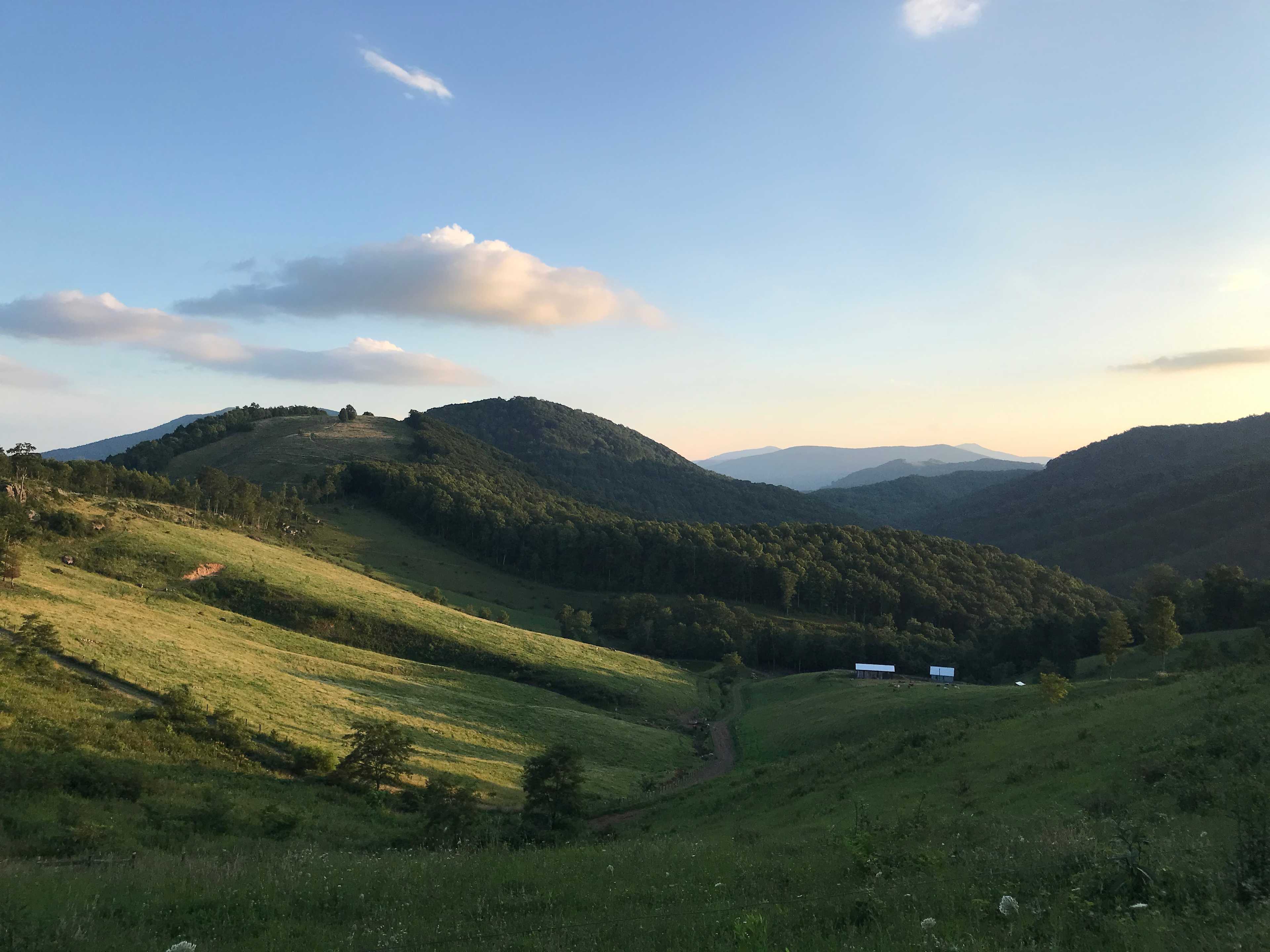 Looking west on route to camping spots