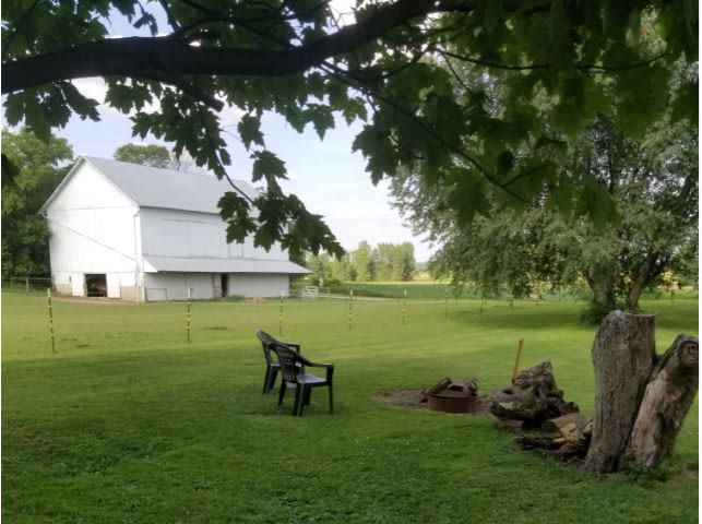 Fire area, bring in your own wood, or we can provide for a small fee!
