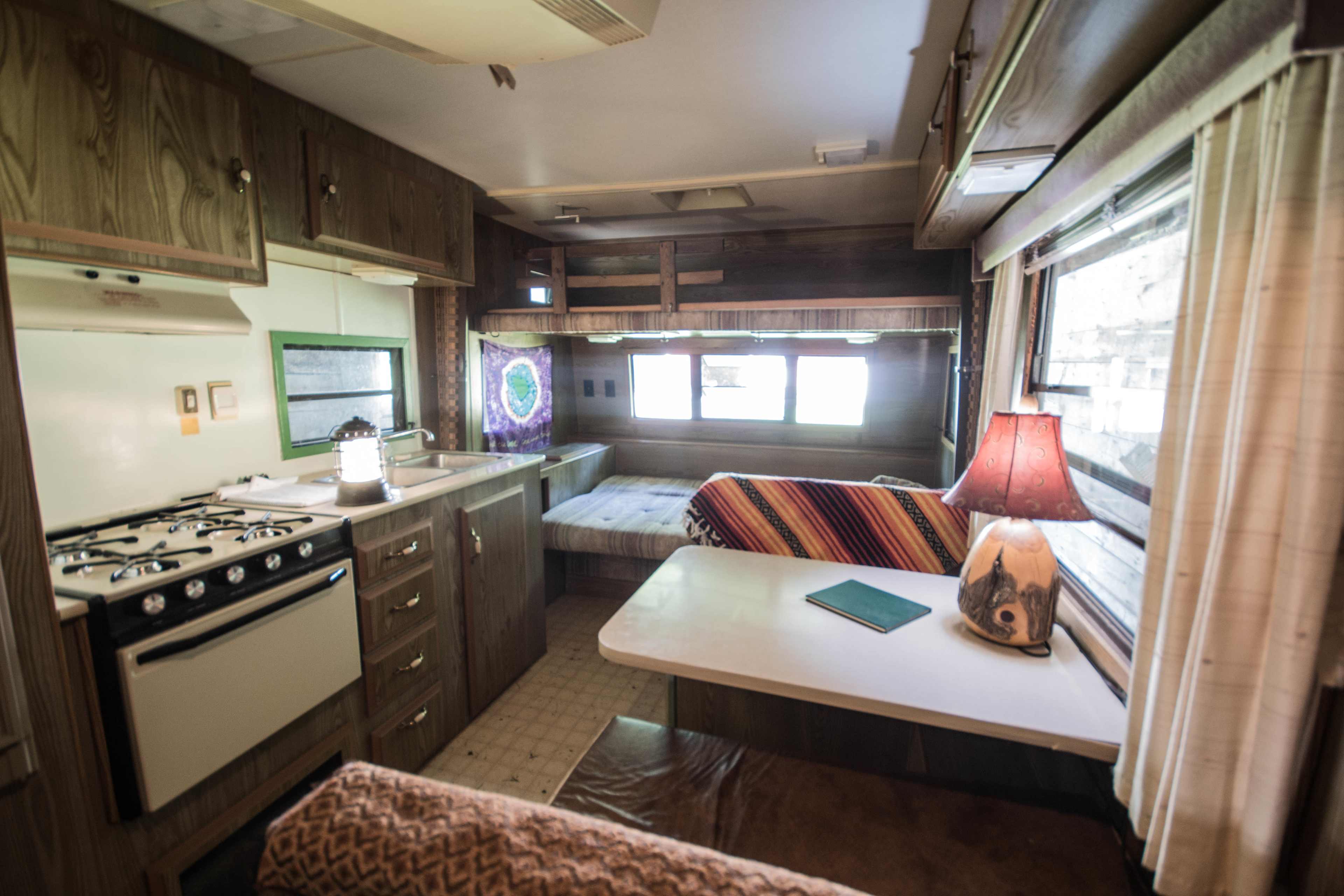 There is a camper at the farm that we were welcome to use during our stay. It had a bathroom with a shower, as well as a fridge and electric power