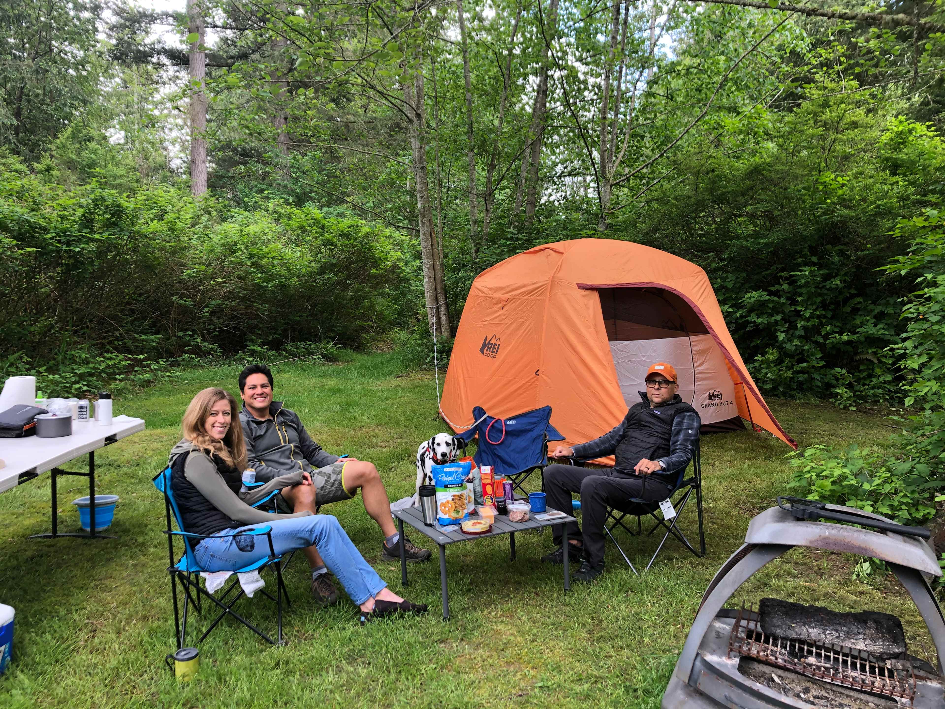 We had another tent just to the right , on the side of the fire