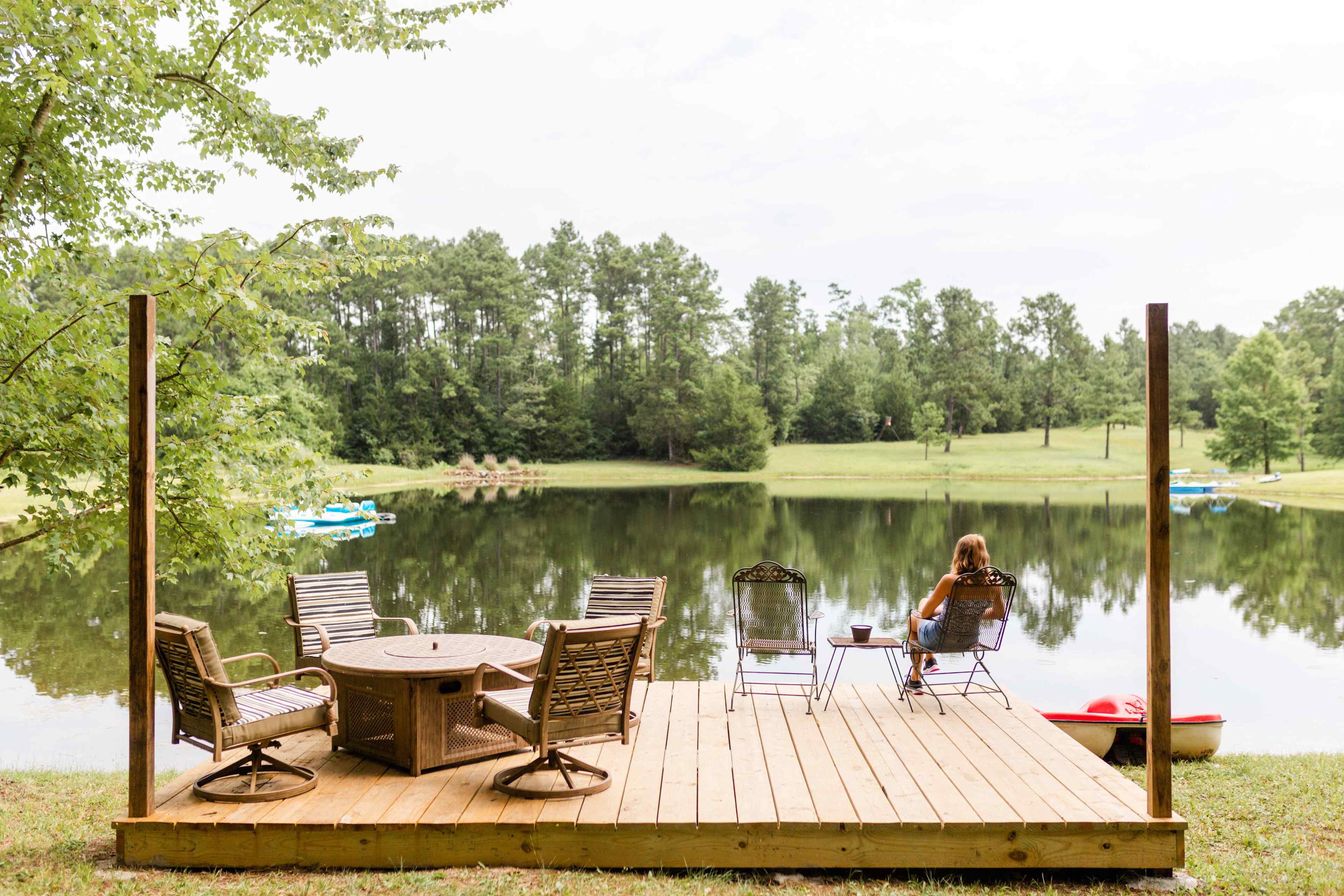 The dock/porch, with a beautiful view of the pond.
