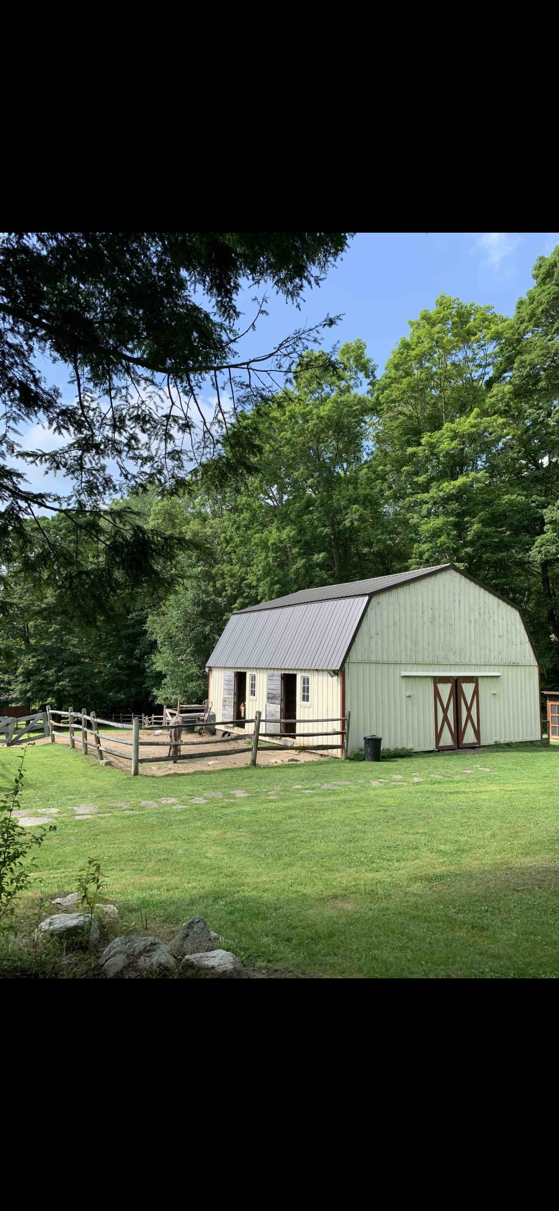 Backside of The Barn. You are free to sleep in the Barn or camp behind the Barn