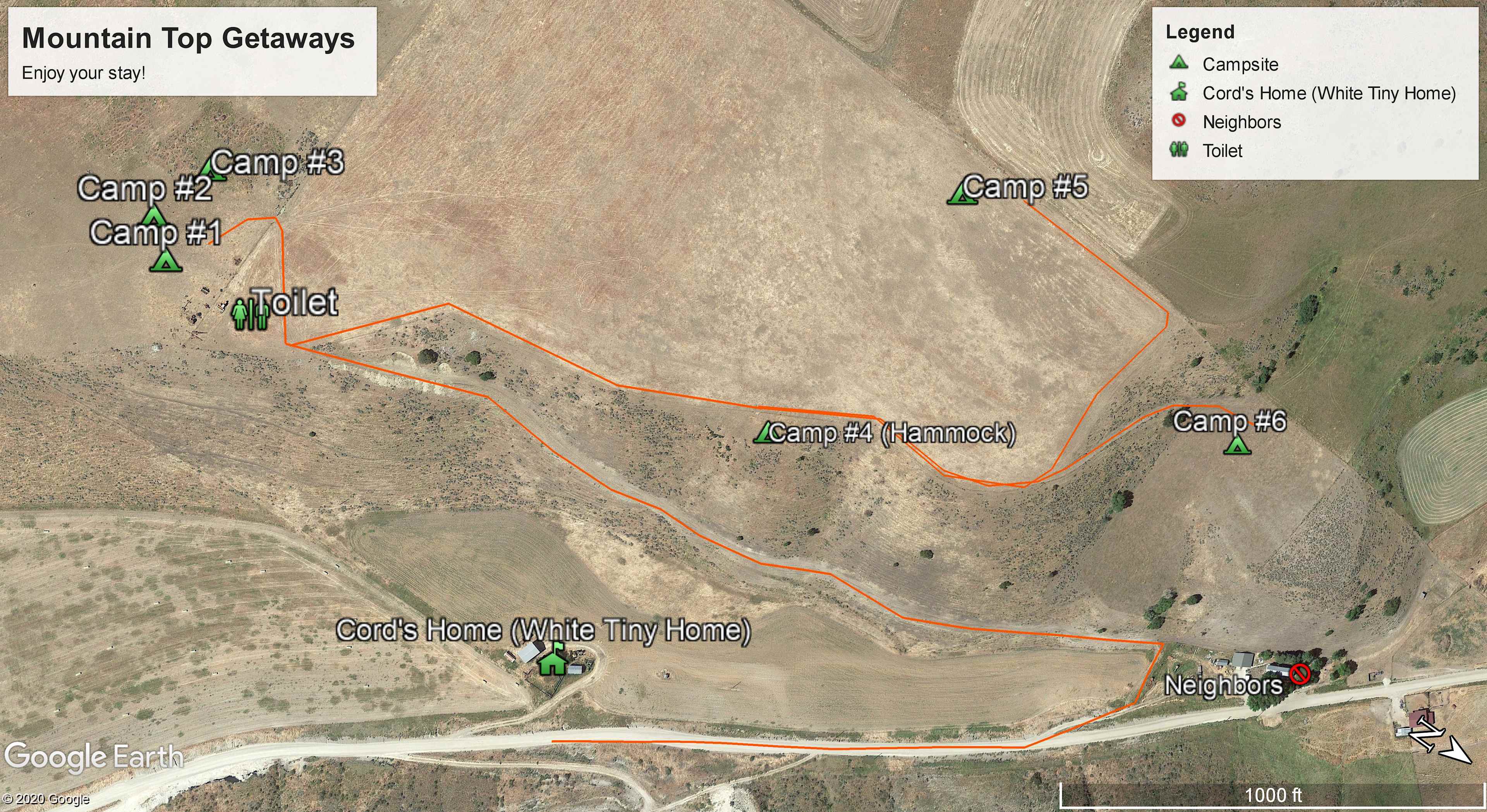 Follow the map to your campsite.
