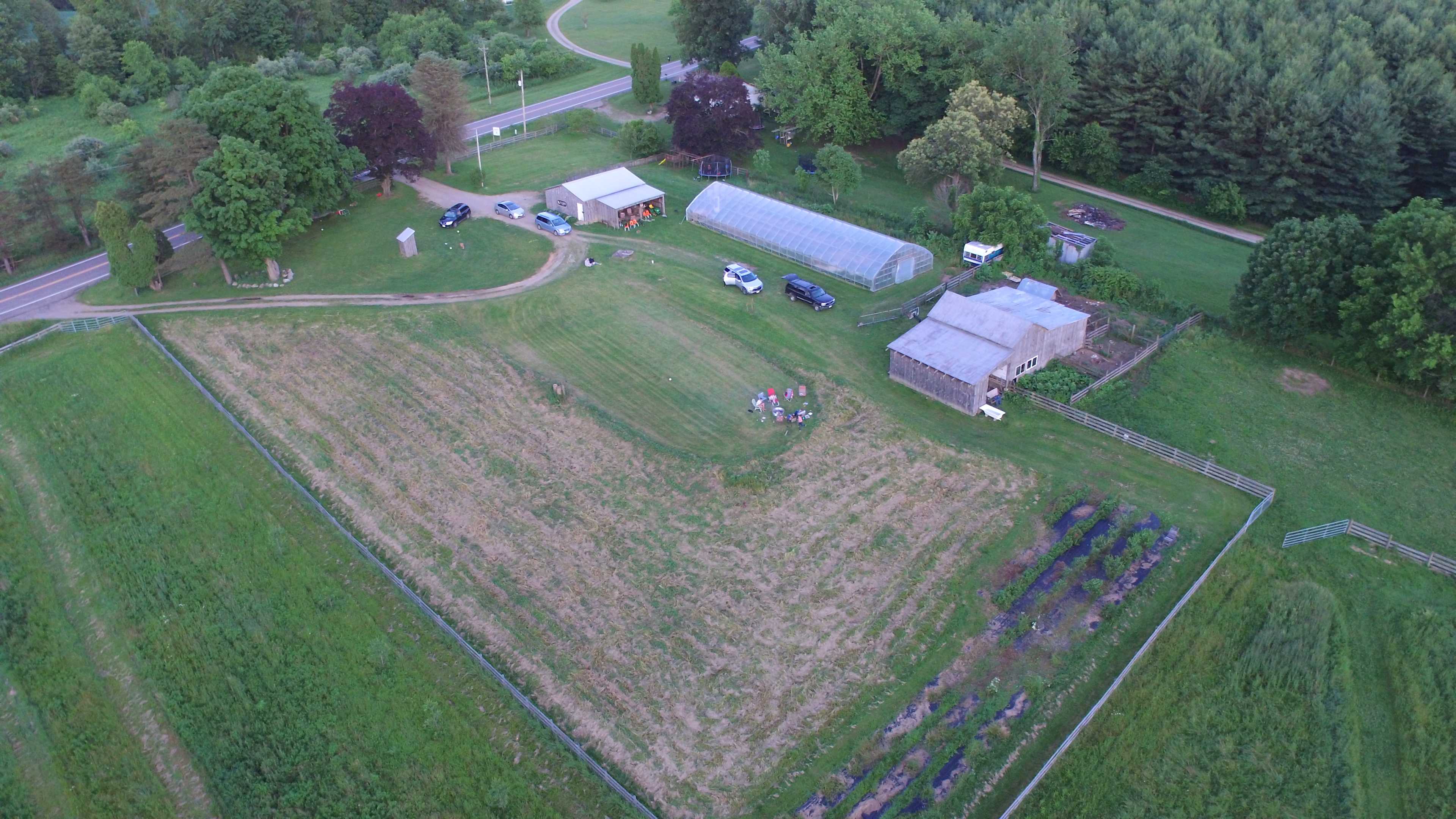 The front of The Farm On Kenyon Road is ready for your arrival.  A firepit, plenty of room to spread out, and a perfect view of the sunsets.