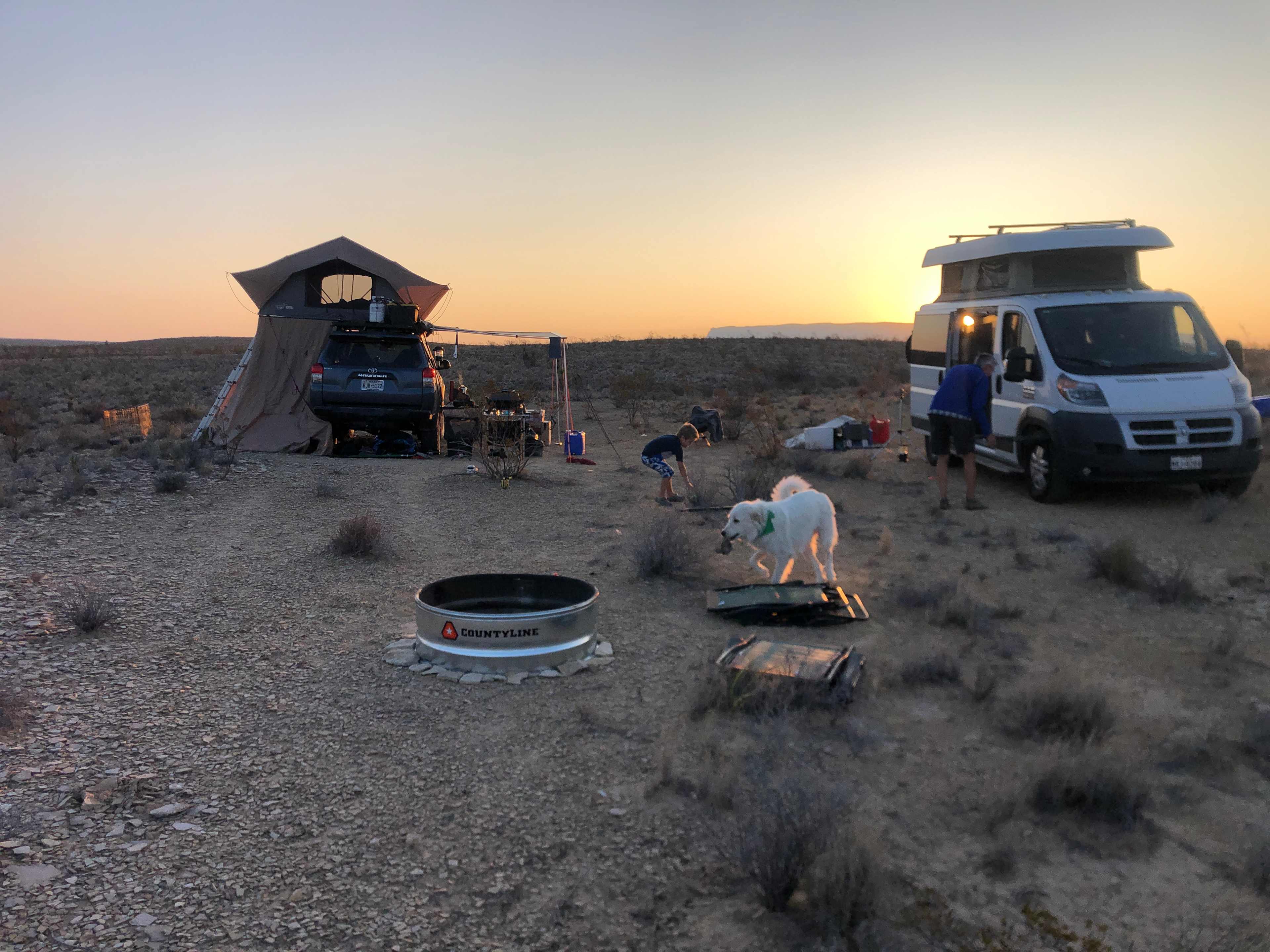 Campsite 1 morning view looking East 
