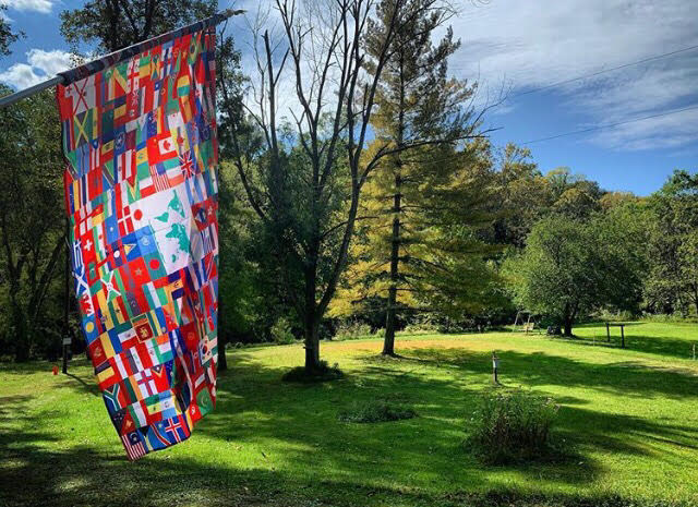We are all-inclusive here at the LBHC and welcome world travelers! #lgbtqfriendly #worldpeace #littlebluehorsecamp #internationalflag