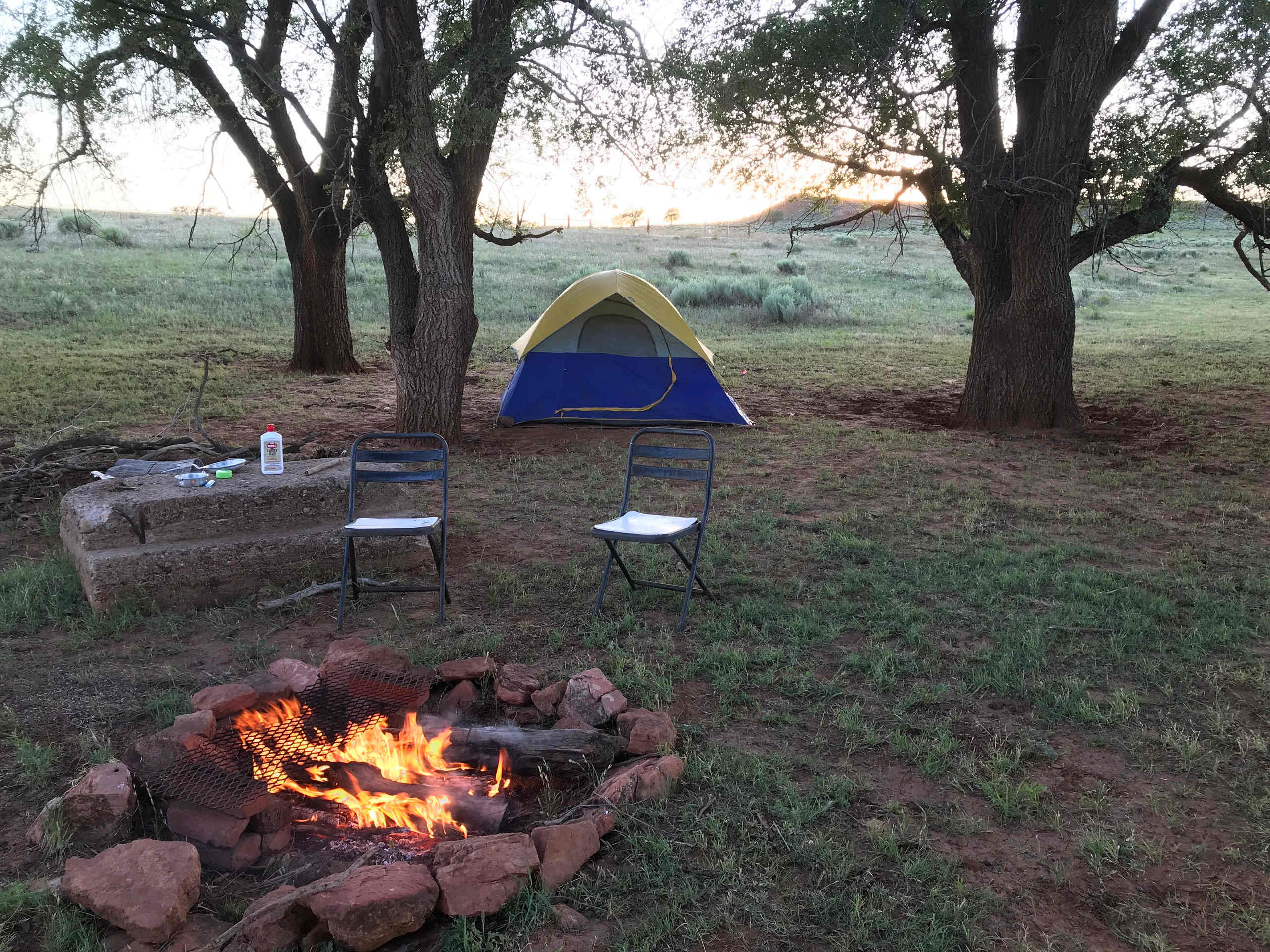 Down in the valley with the iconic view of the Lone Mound sunset.