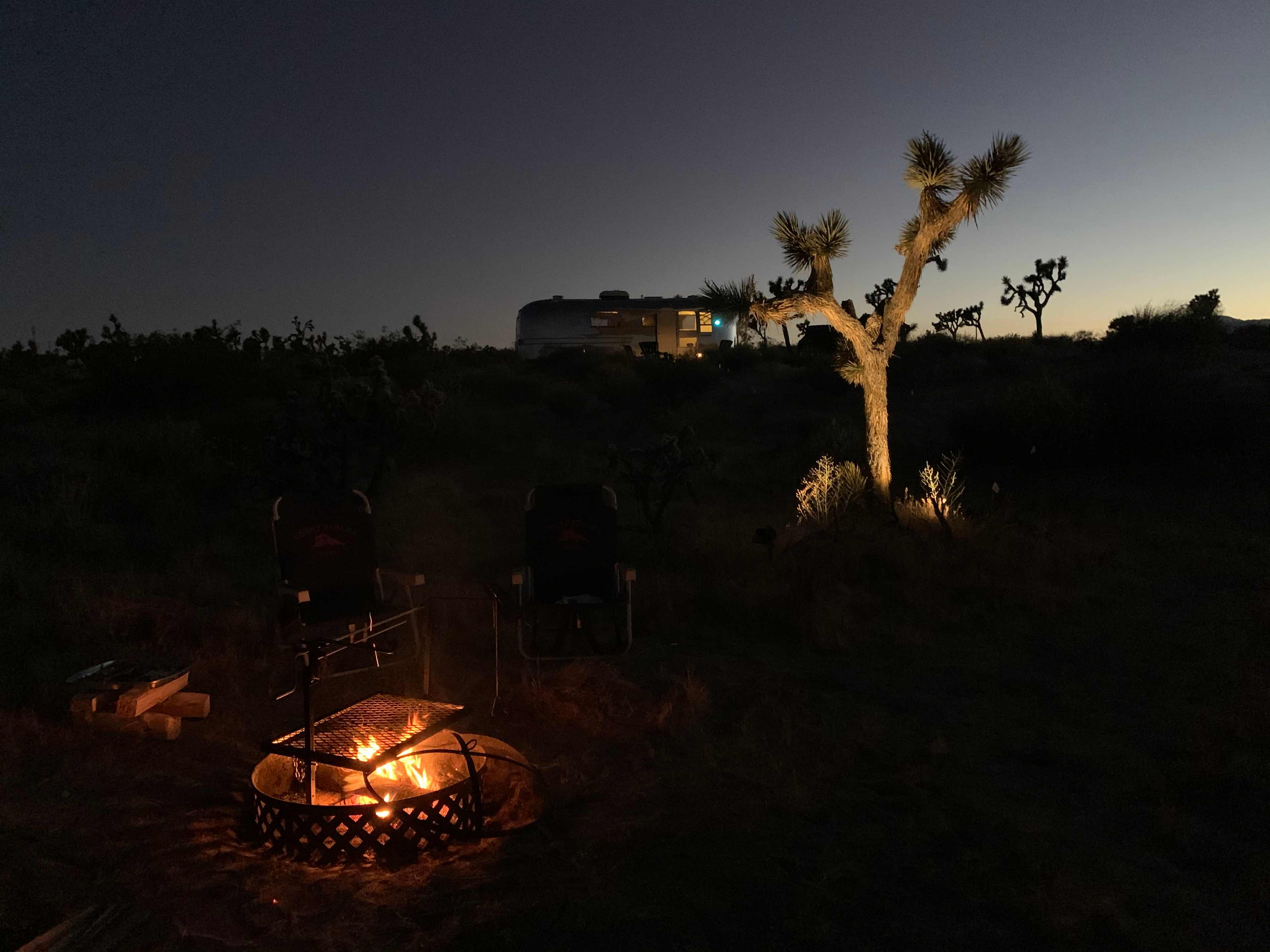 campfire pit available for use along with a cooking grate in the camp. 

*airstream not included