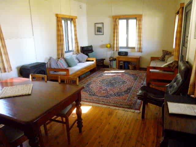 Eco-cabin lounge and dining room. The 2 lounges can also sleep children / small adults