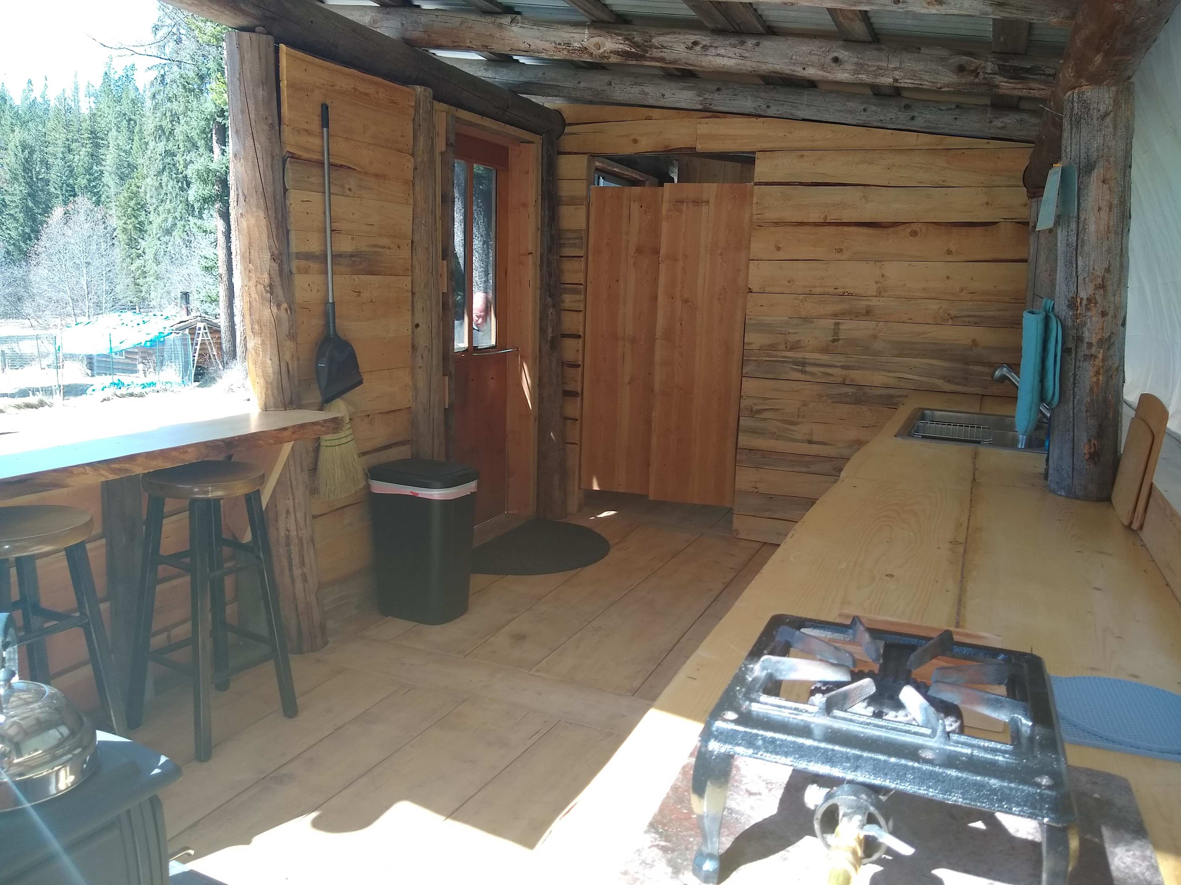 Very charming outdoor kitchen and shower room
