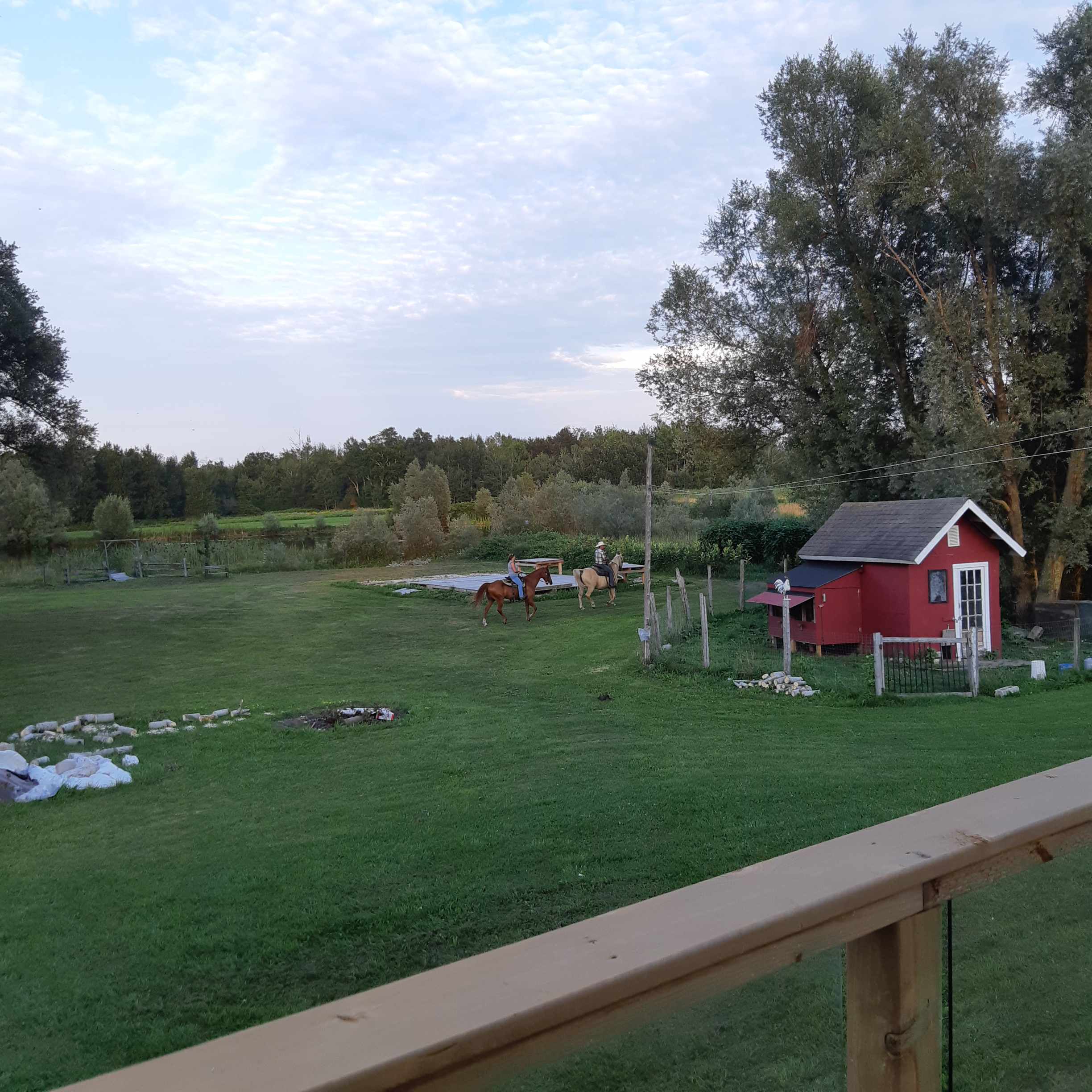 Enjoy waking to the sounds of a rooster and sunrise over the natural swimming pond