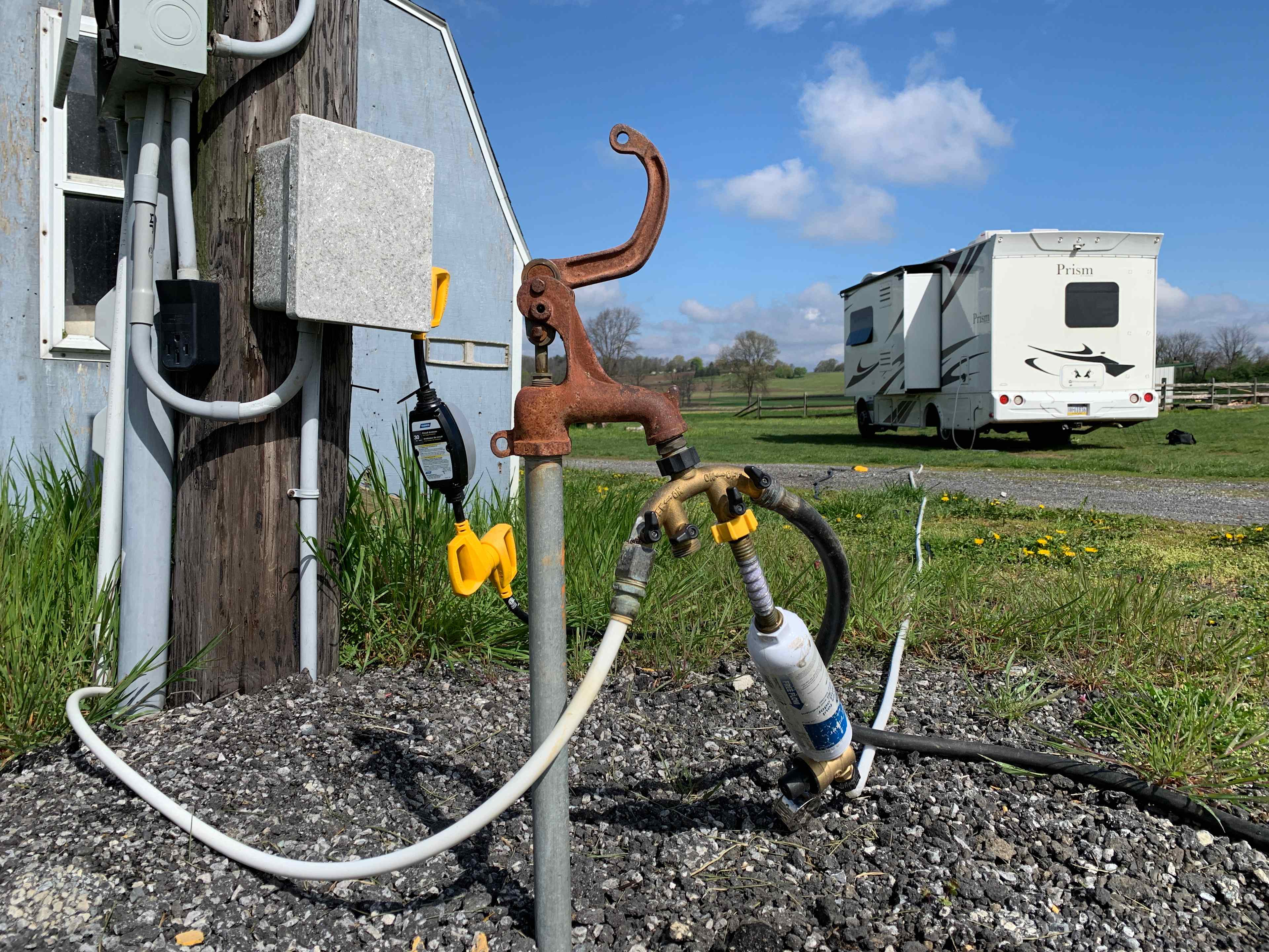 The run from the water/electric to our RV. We could have parked much closer, but I preferred where we parked.