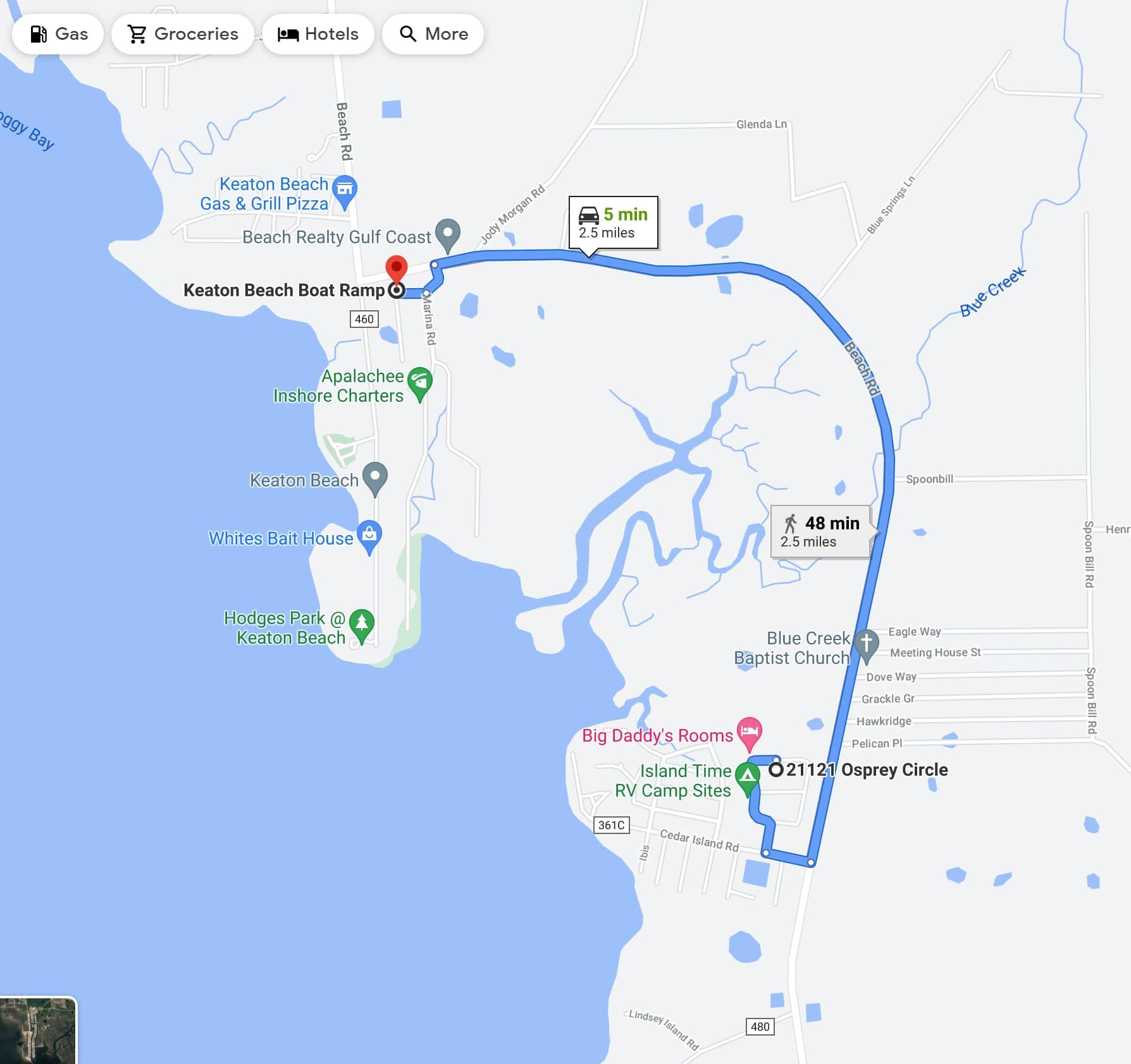 Quick 5 min drive to public boat ramp. 
