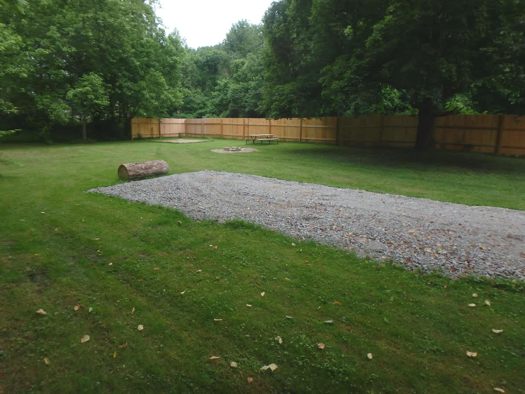 Blue site has its own single car parking spot closer to camp