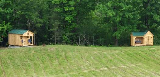 Meadow view of the cabin.