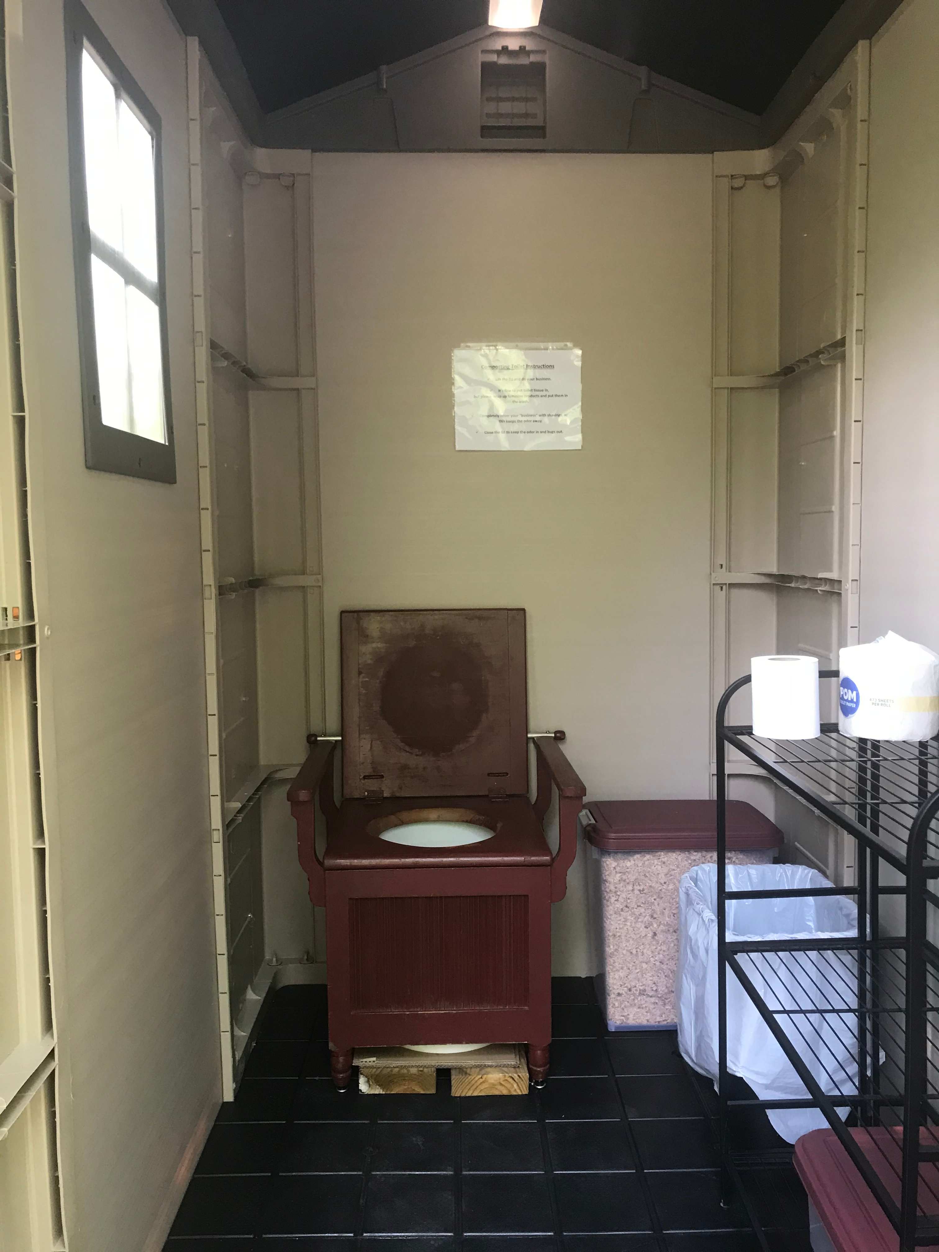 Inside the outhouse
