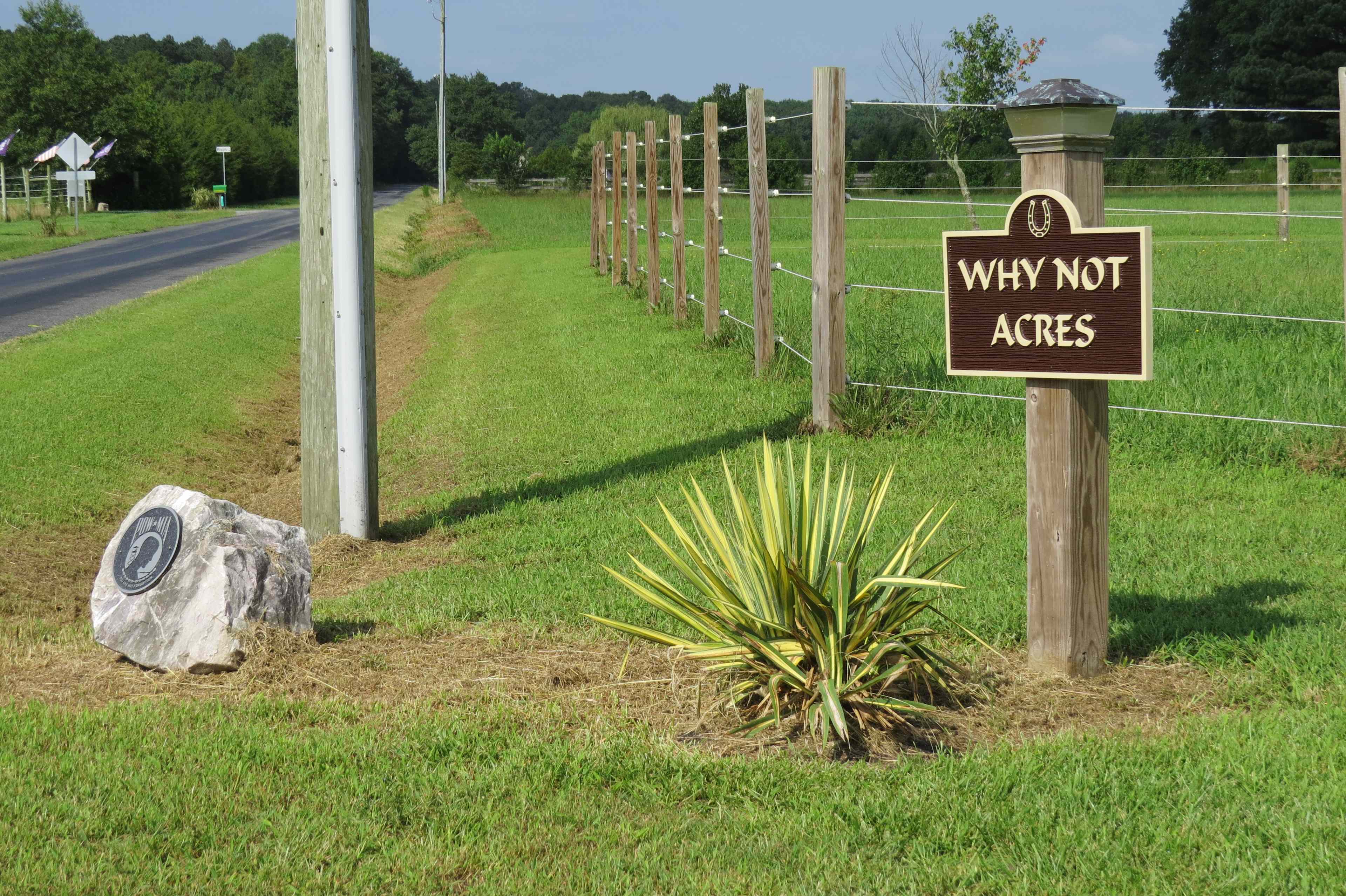 At the end of our driveway, so you will know what to look for on Blueberry Lane.