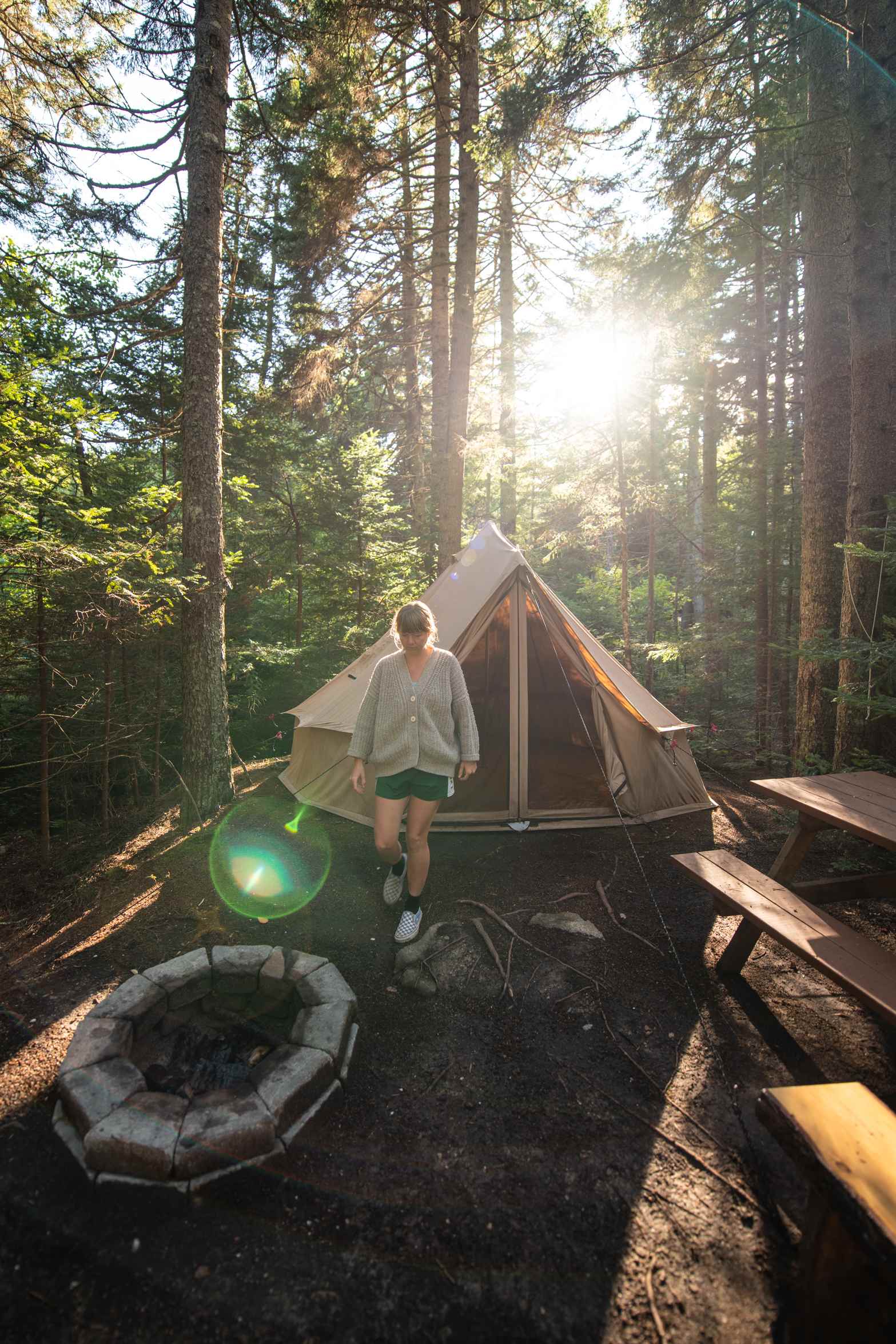 One of the canvas tent sites available at 4 acres.