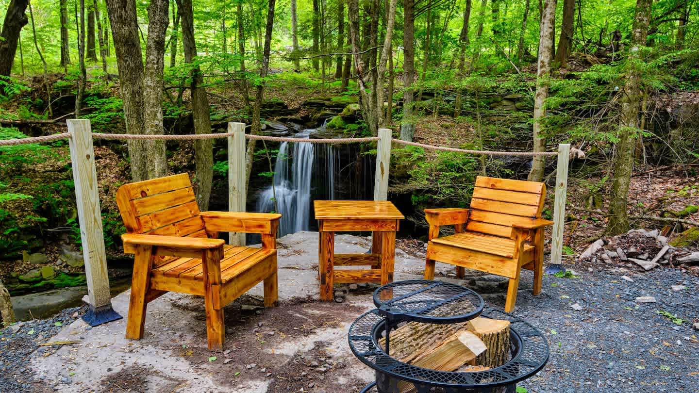Glamping Tent Overlooking Waterfall