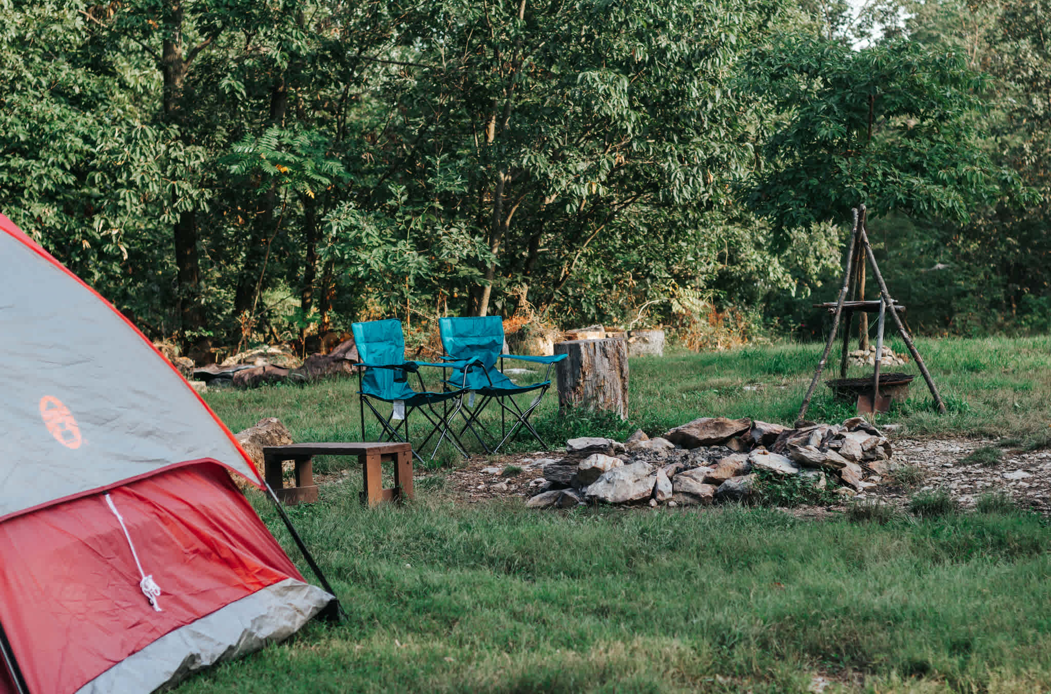 Full view of main campsite