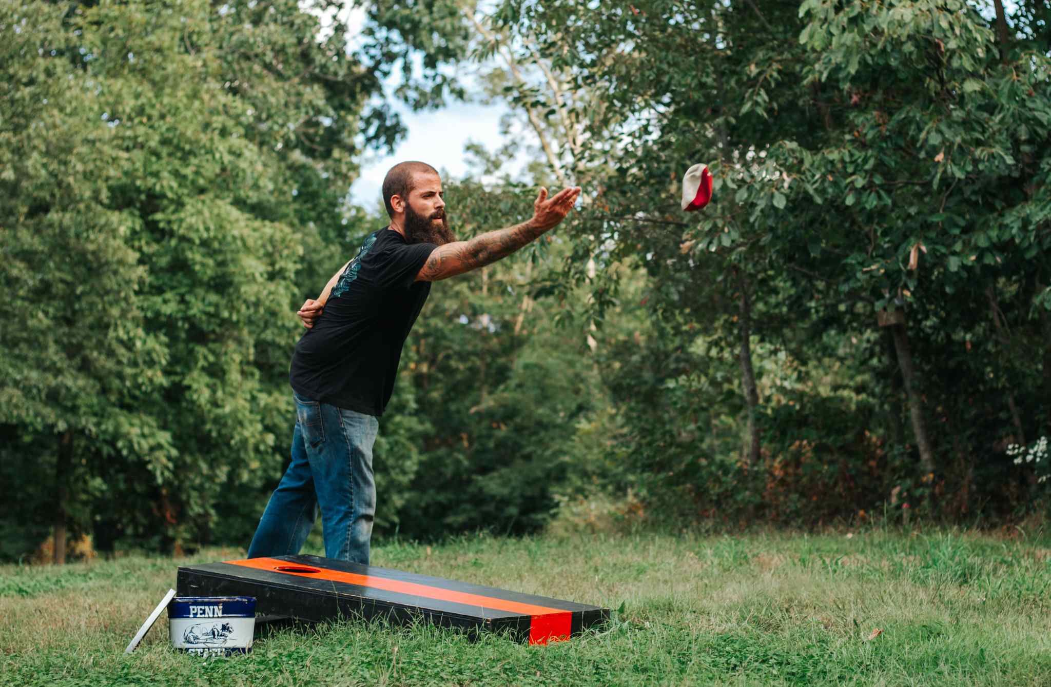 We loved playing cornhole in between happy hour & dinner time!