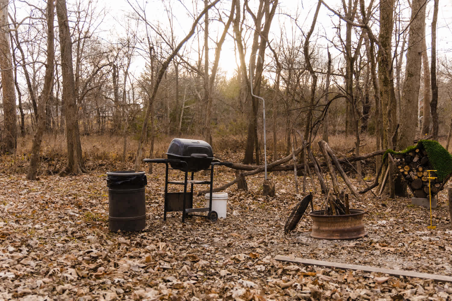 Looking for an easy way to cook at camp?? Don't worry there is a grill on site!