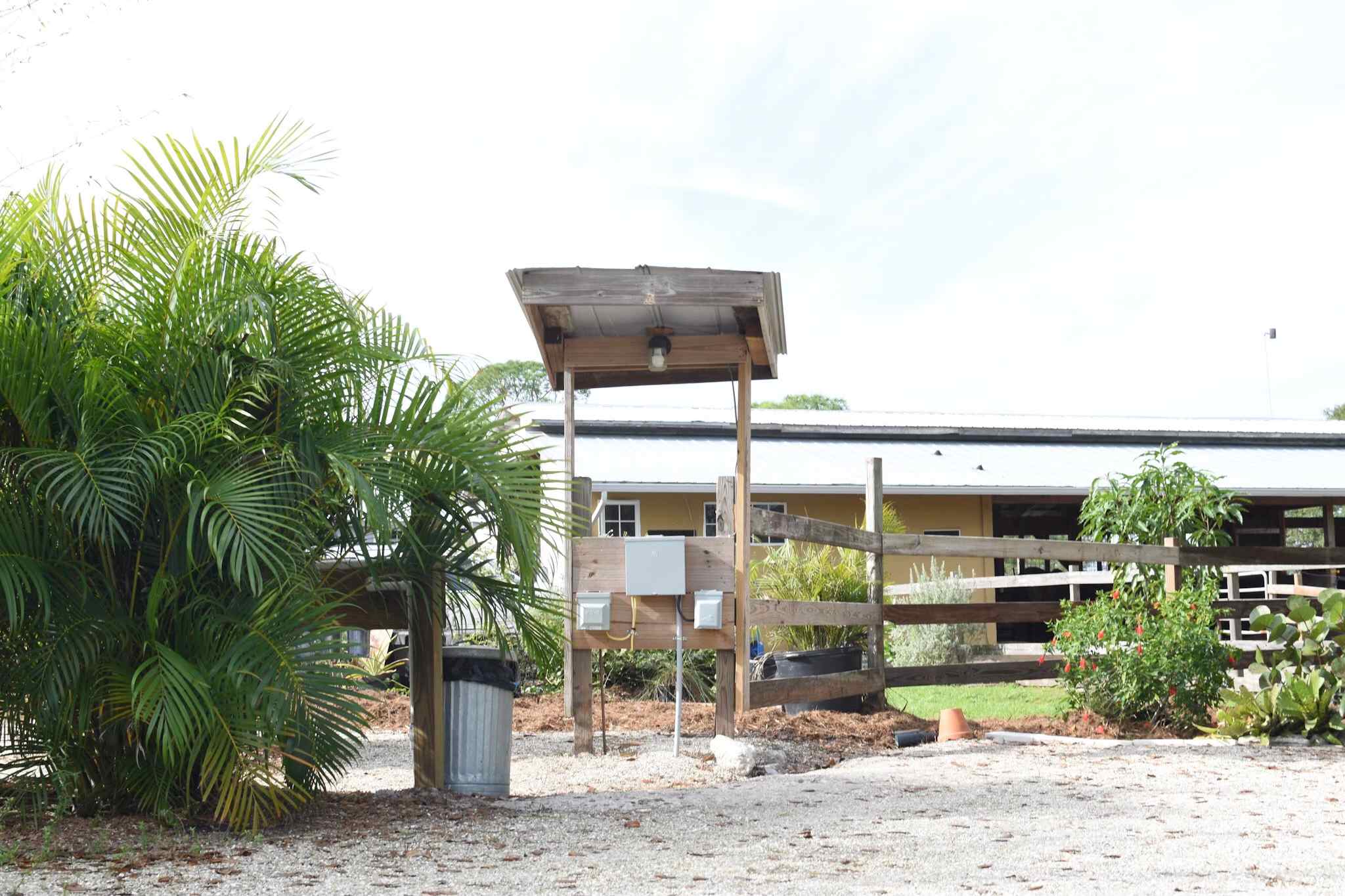 Power and water centered at the rear of each site