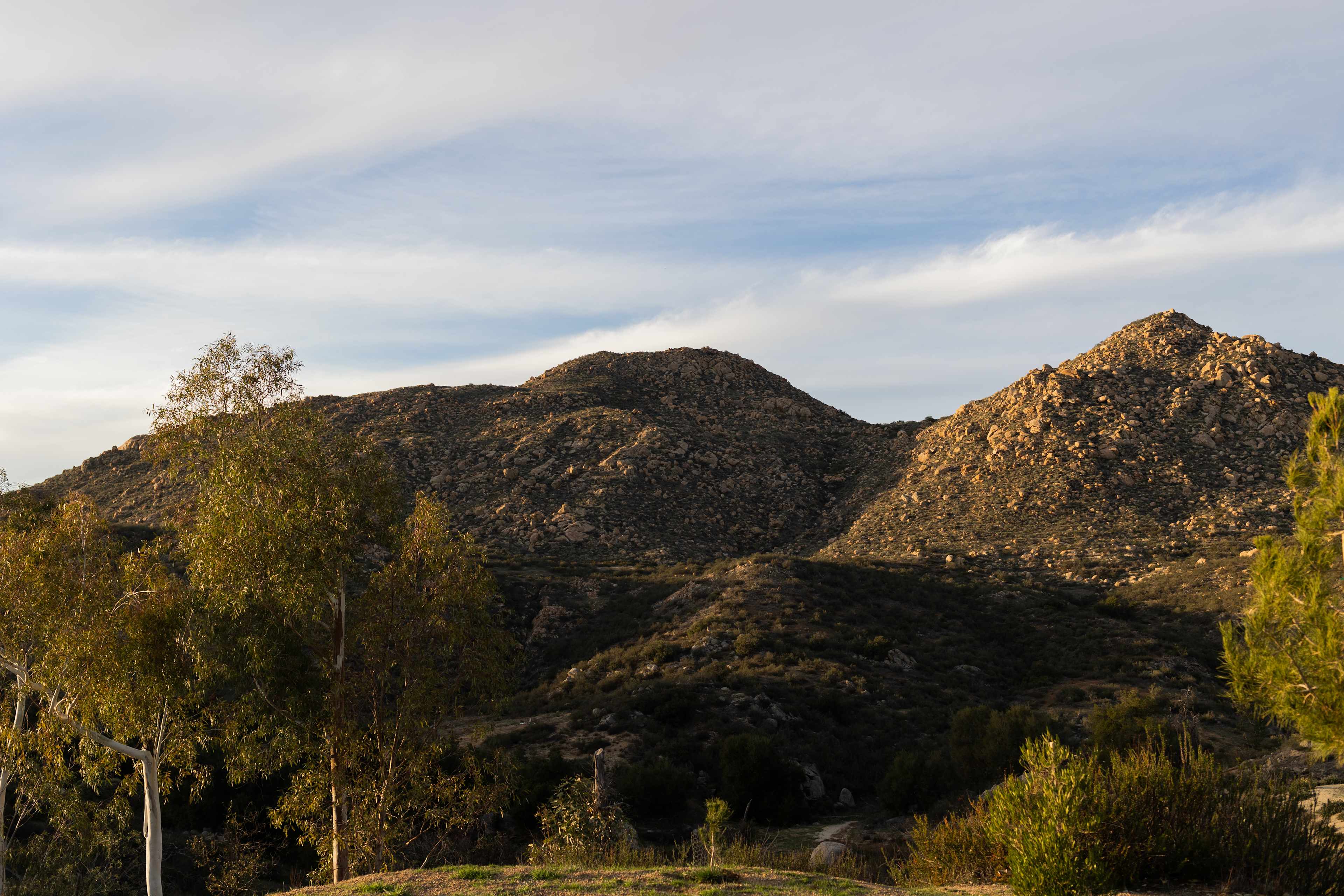 Caught a nice golden sunset. These are the hills that the trail is behind