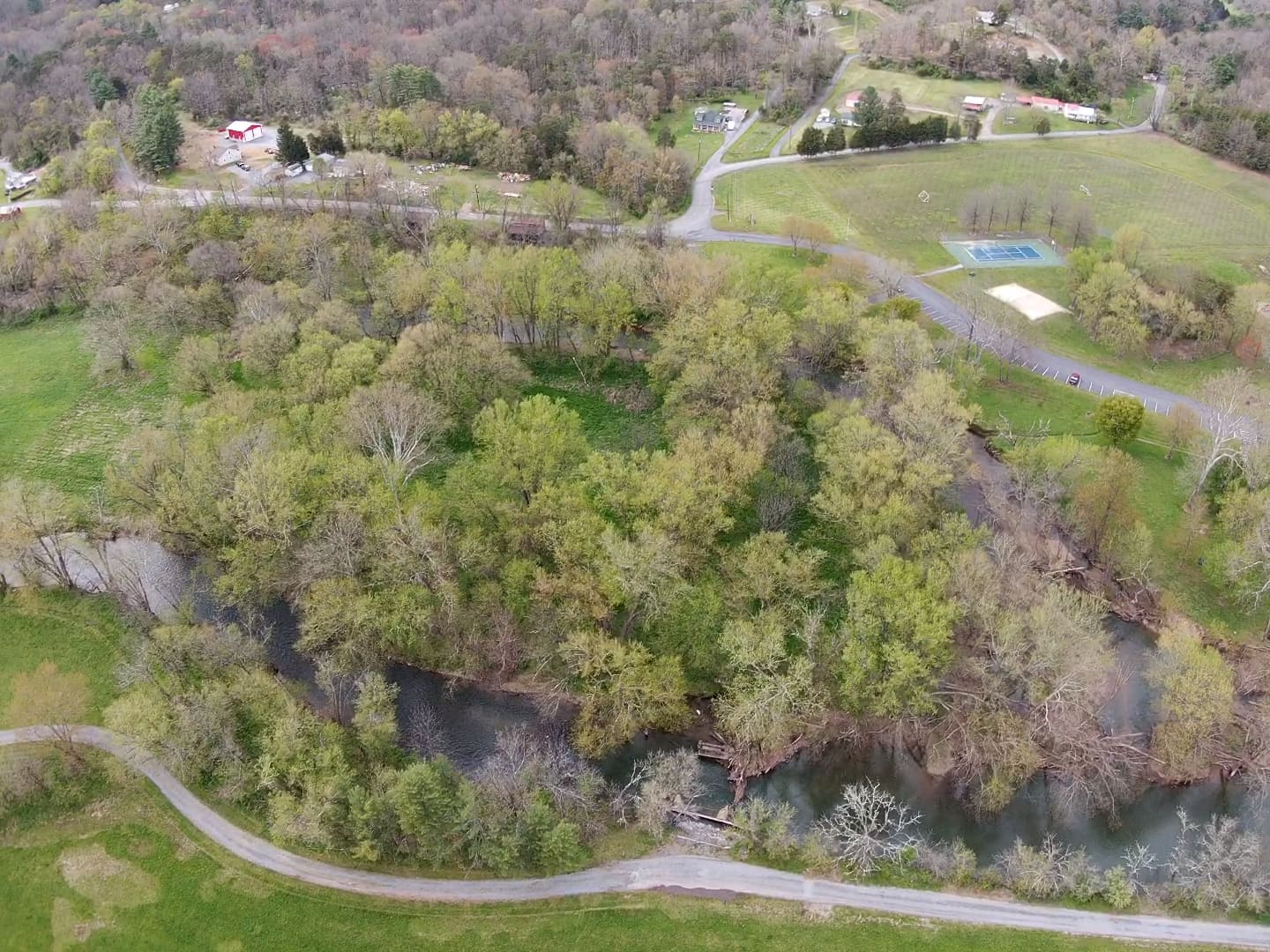 Aerial view of island 