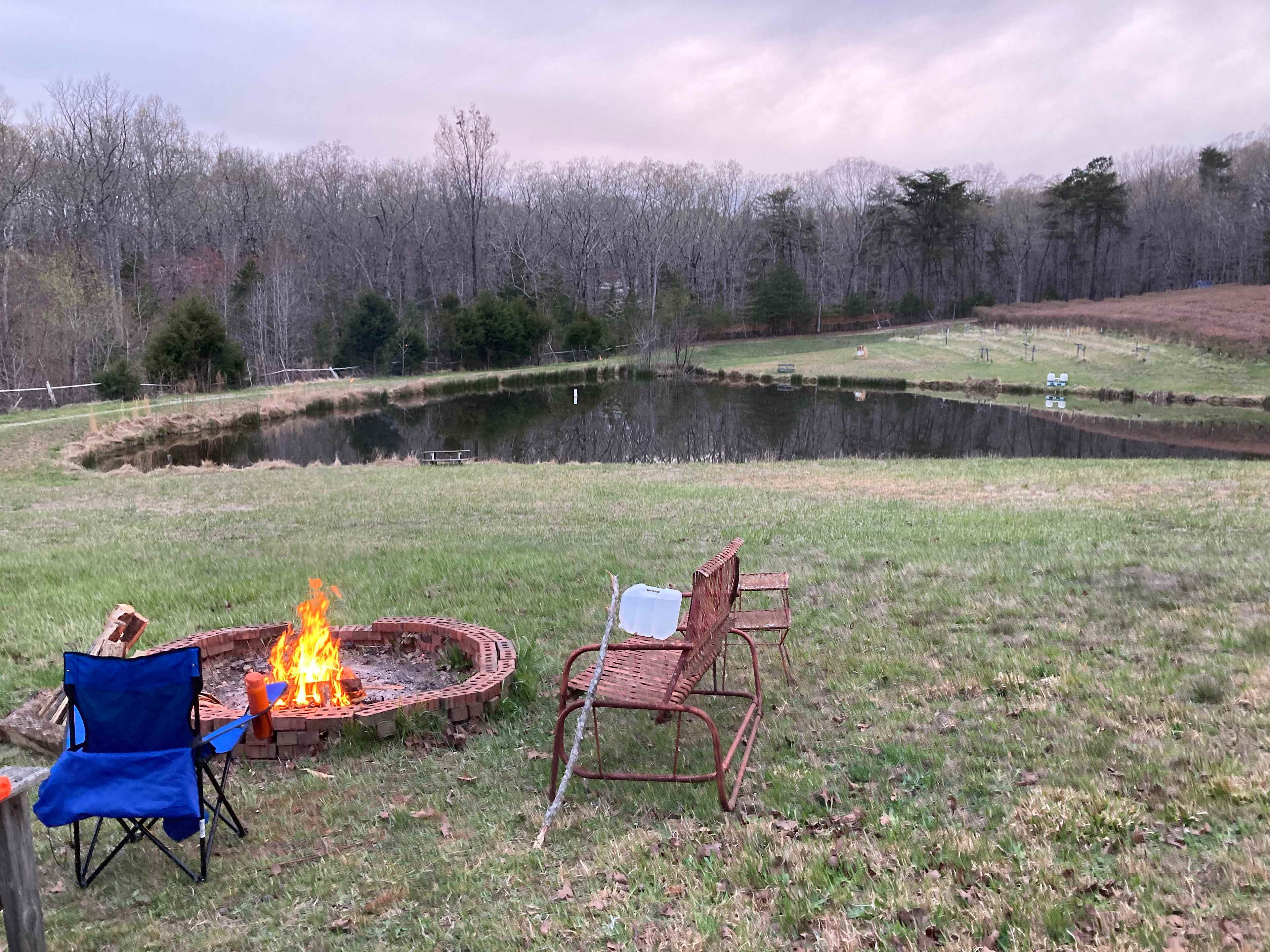 Private meadow and pond