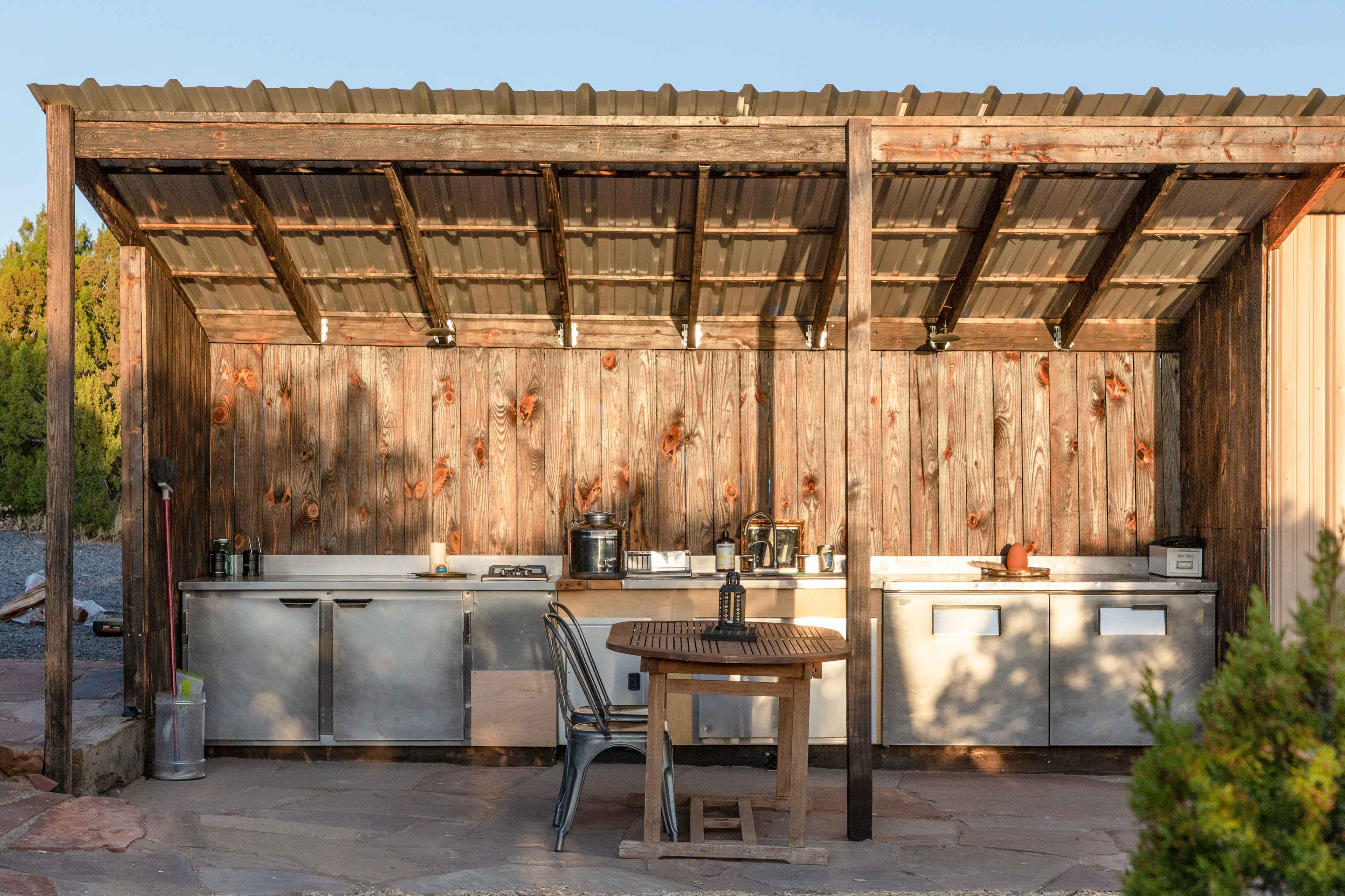The kitchen area.
