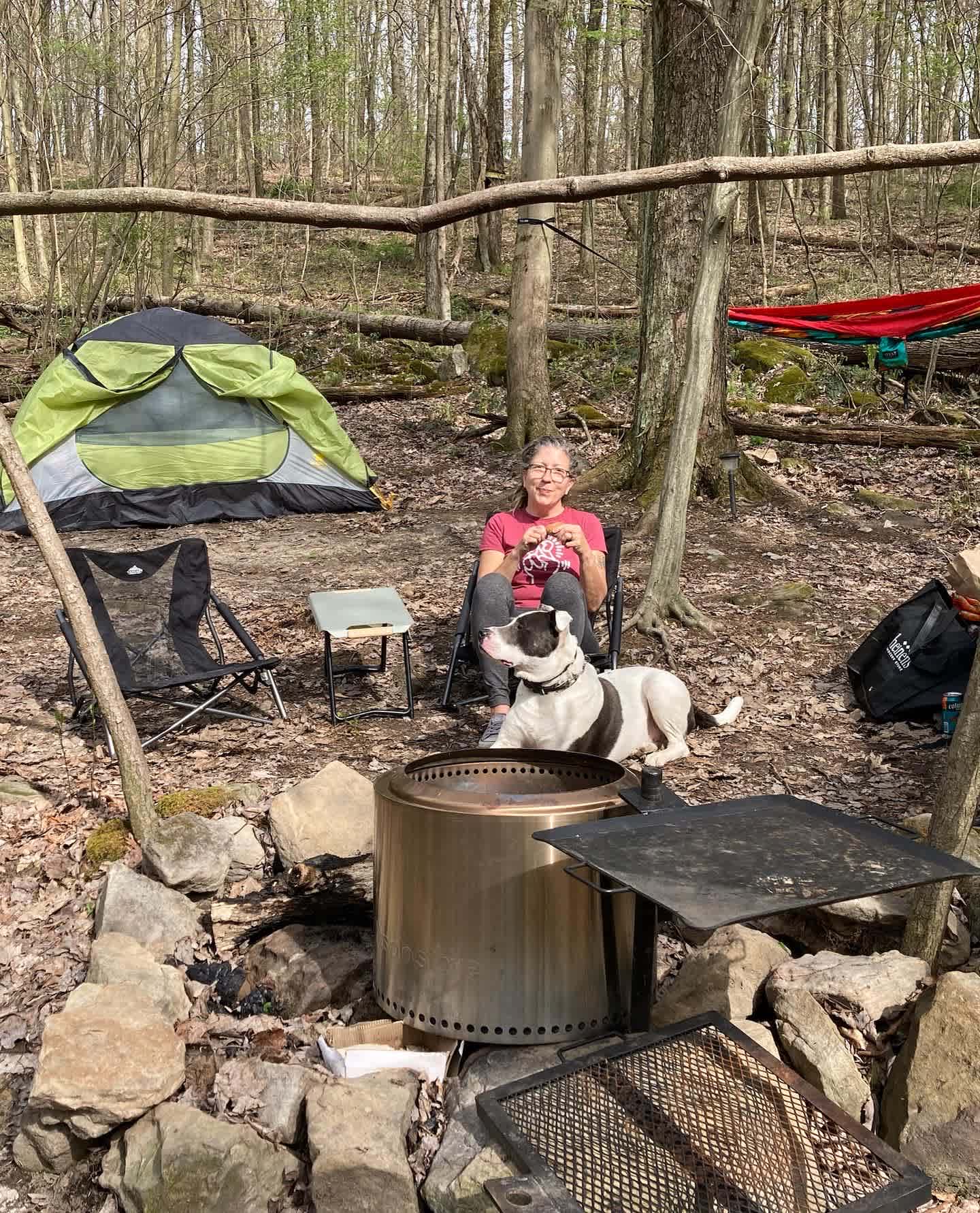 We brought the solo stove but the fire pit has a grate so it wasn’t necessary after all 