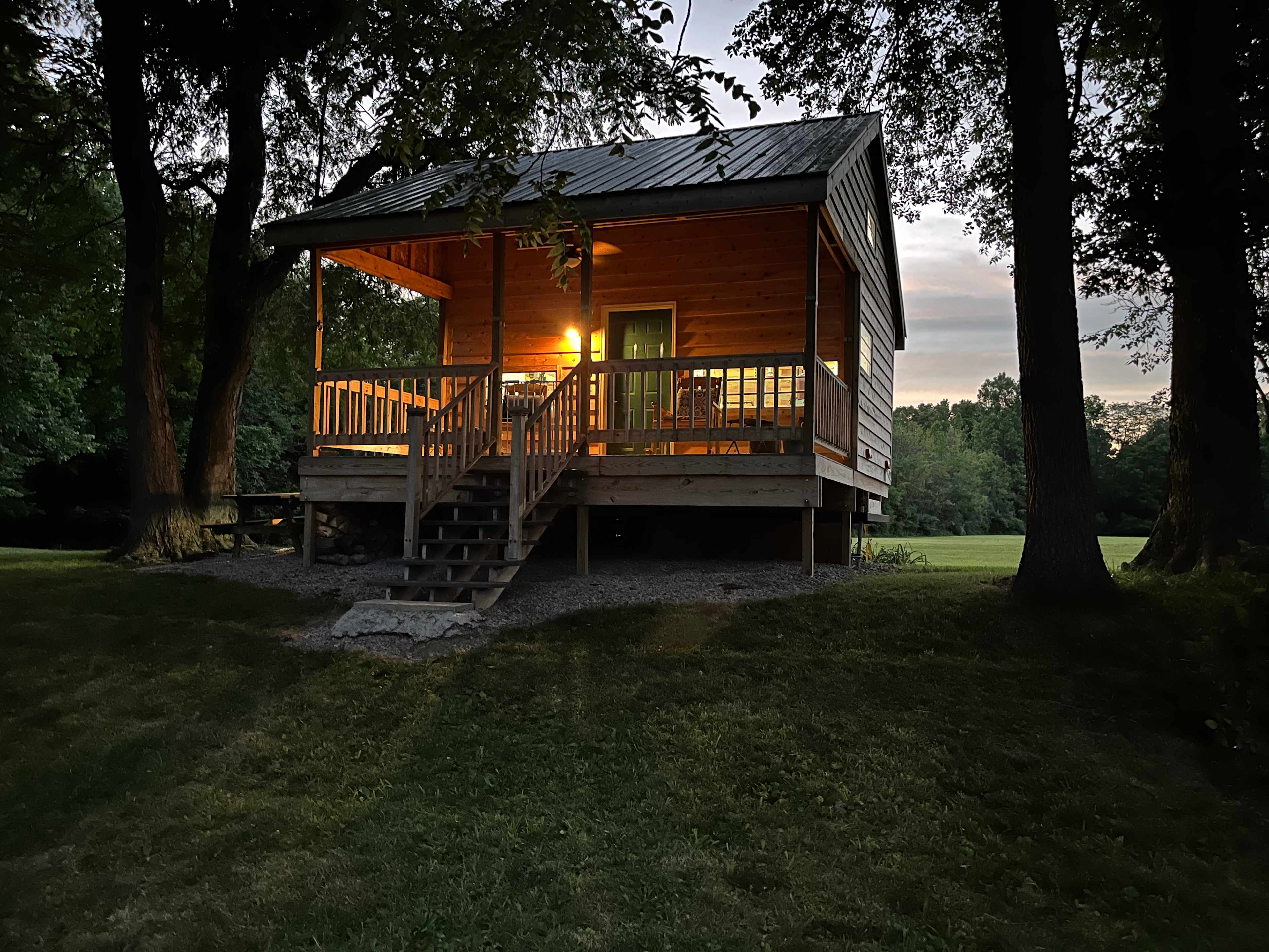 The sun sets on another day at Uncle Chuck’s Cabin