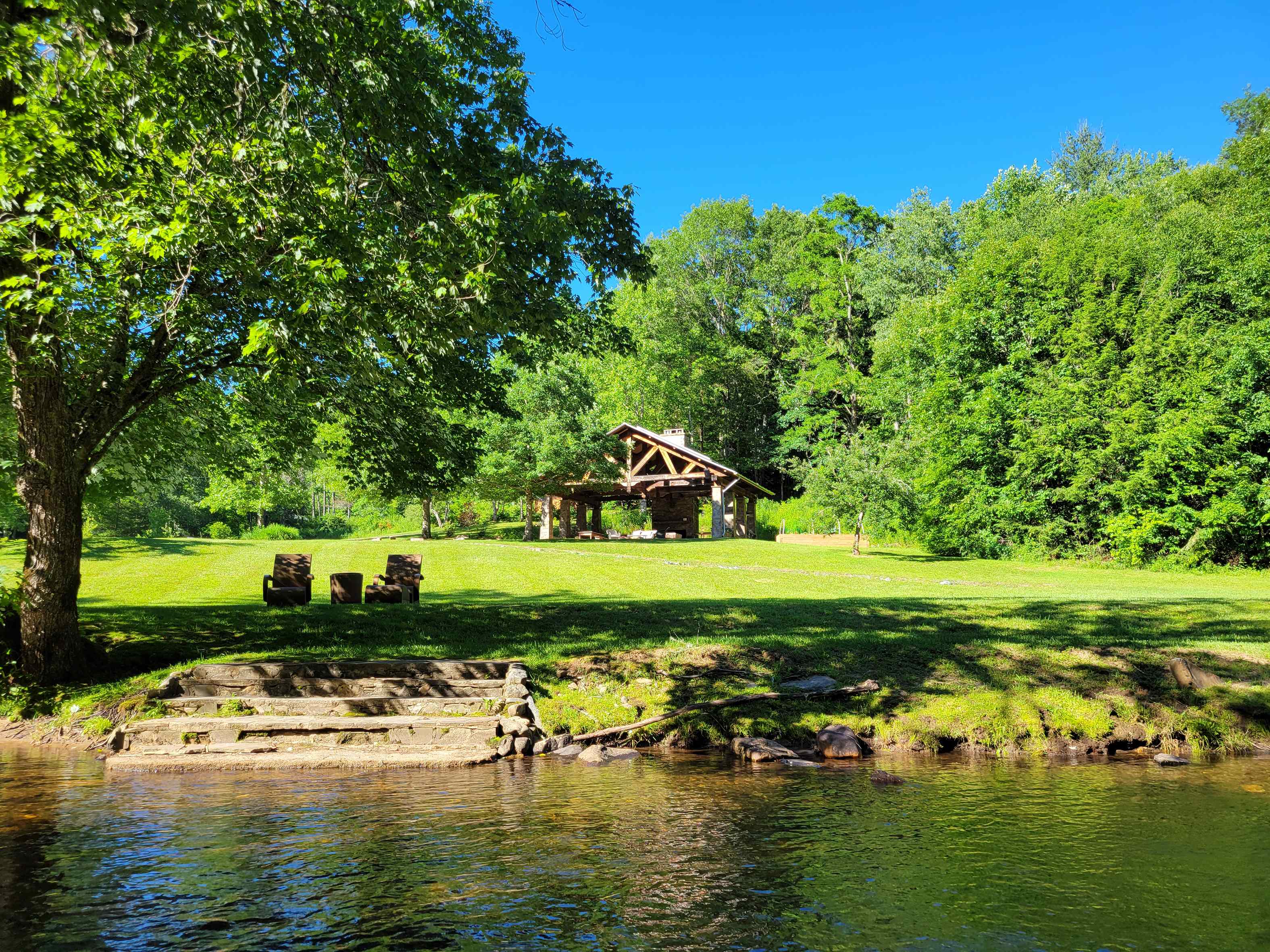 The headwaters of the Nantahala River can be heard from every site!