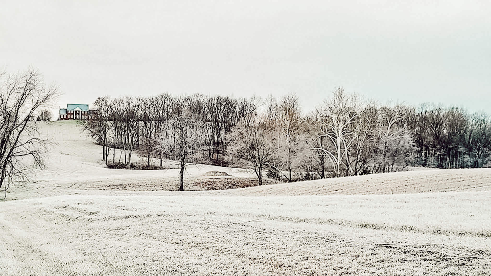Dusting of snow from the front of the property.