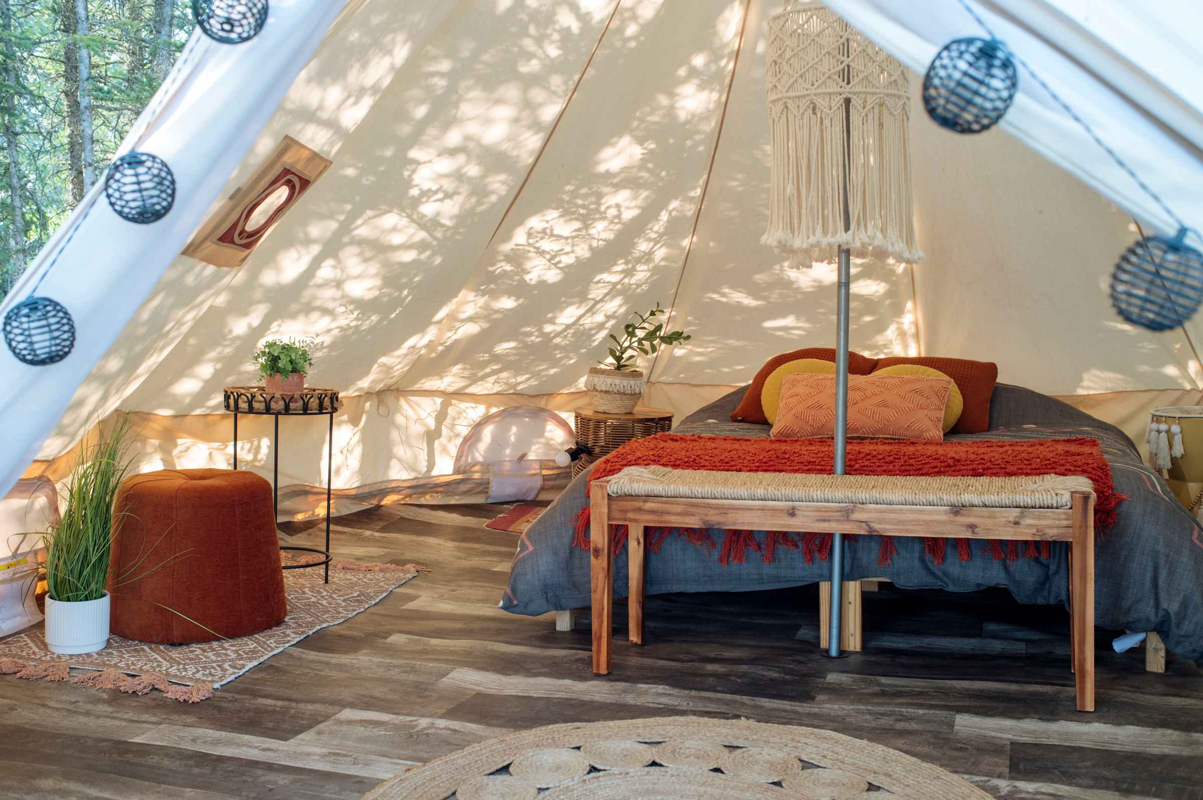 Inside the tent