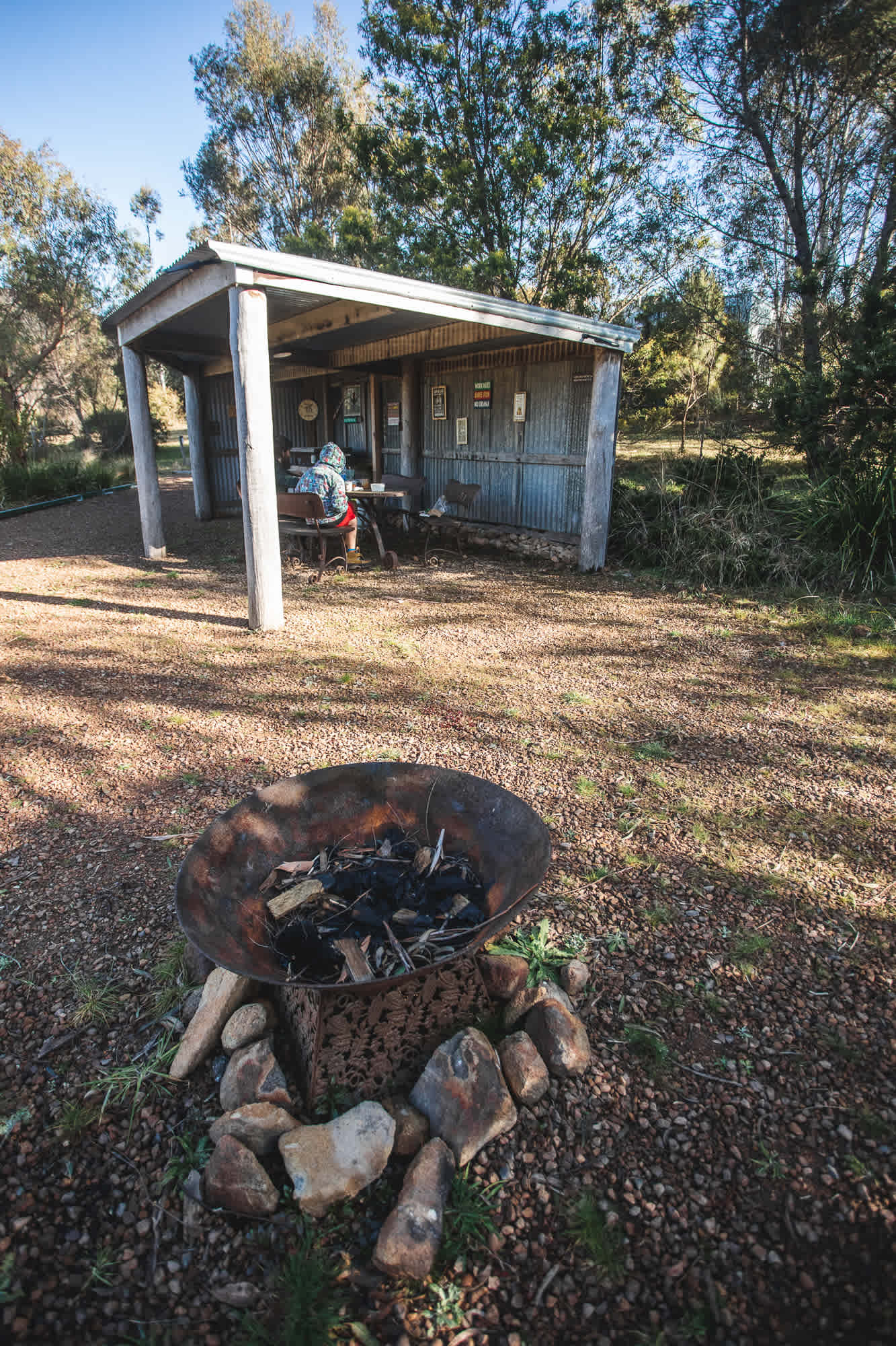The outside shed close to the pond