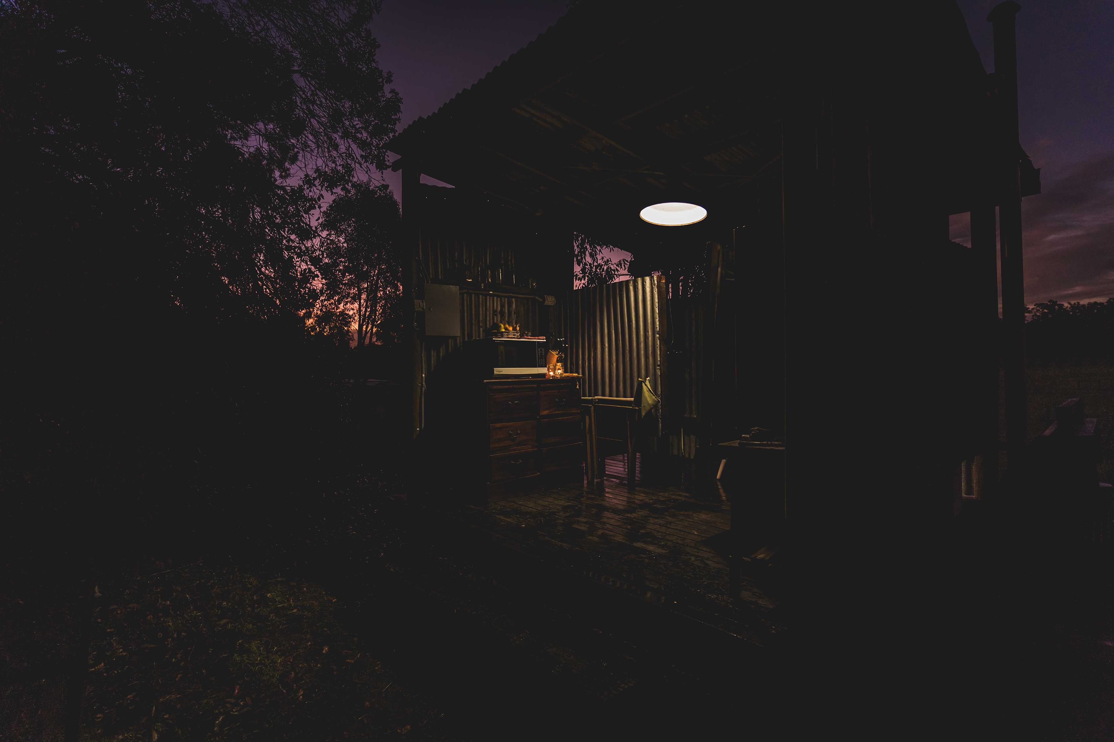 Campsite at dusk 