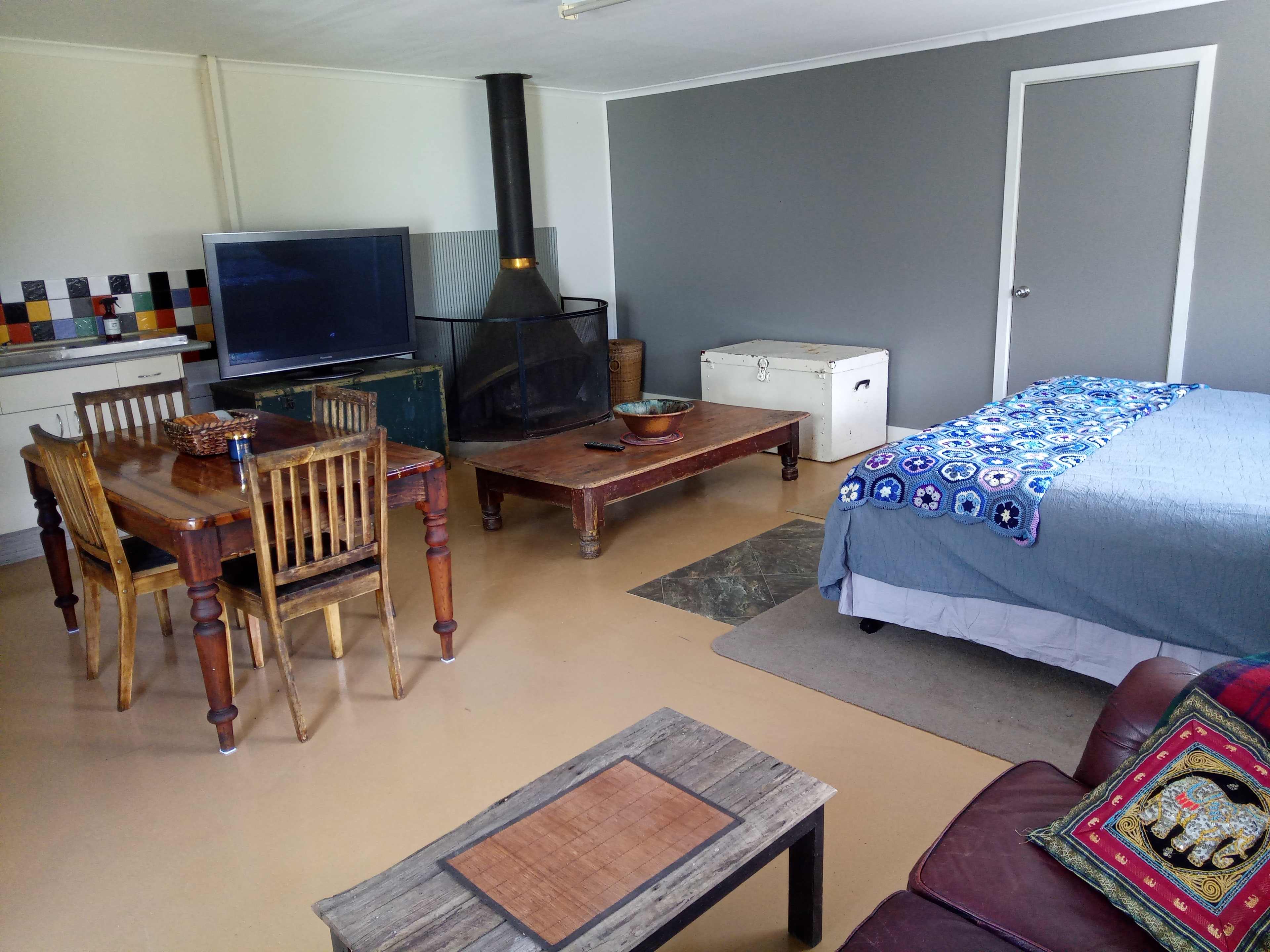 King Size Bed and Open Fire Place