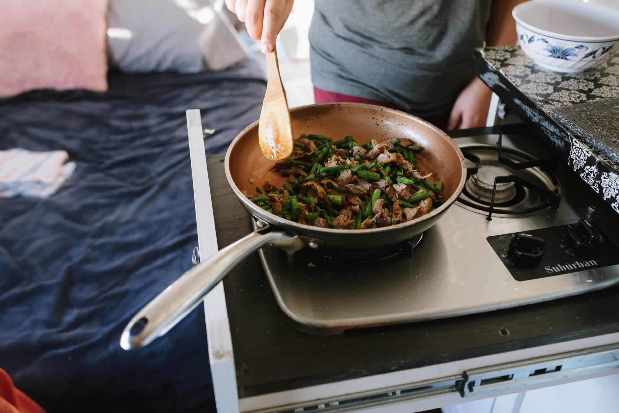 cooking breakfast
