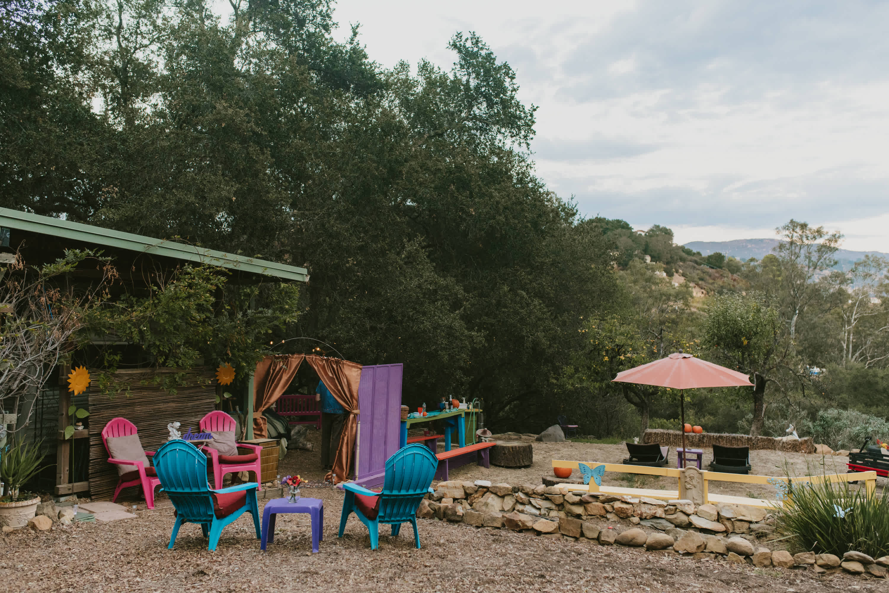 The view looking over the campsite